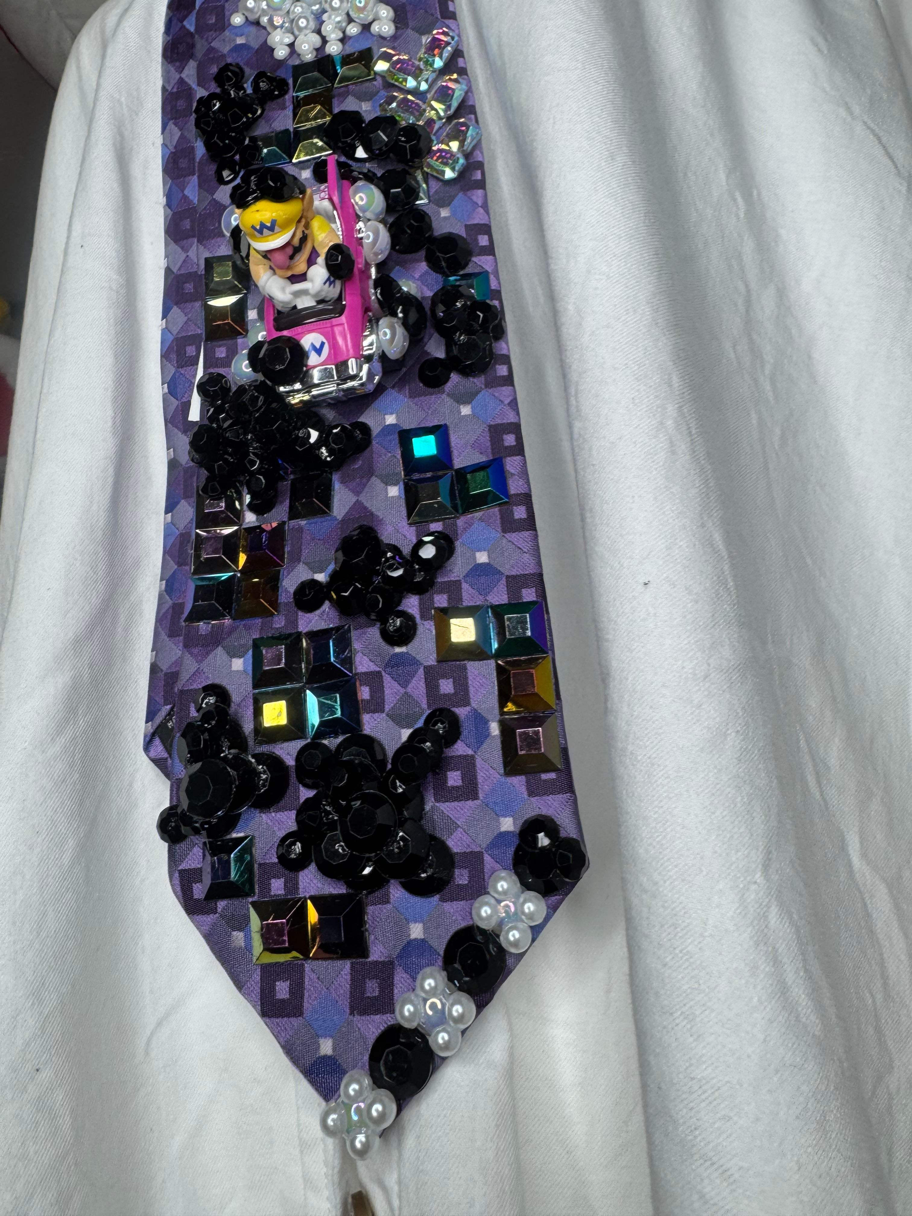 Purple Wario Getting Bloopered On Tetris Road 200cc Mario Kart Tie