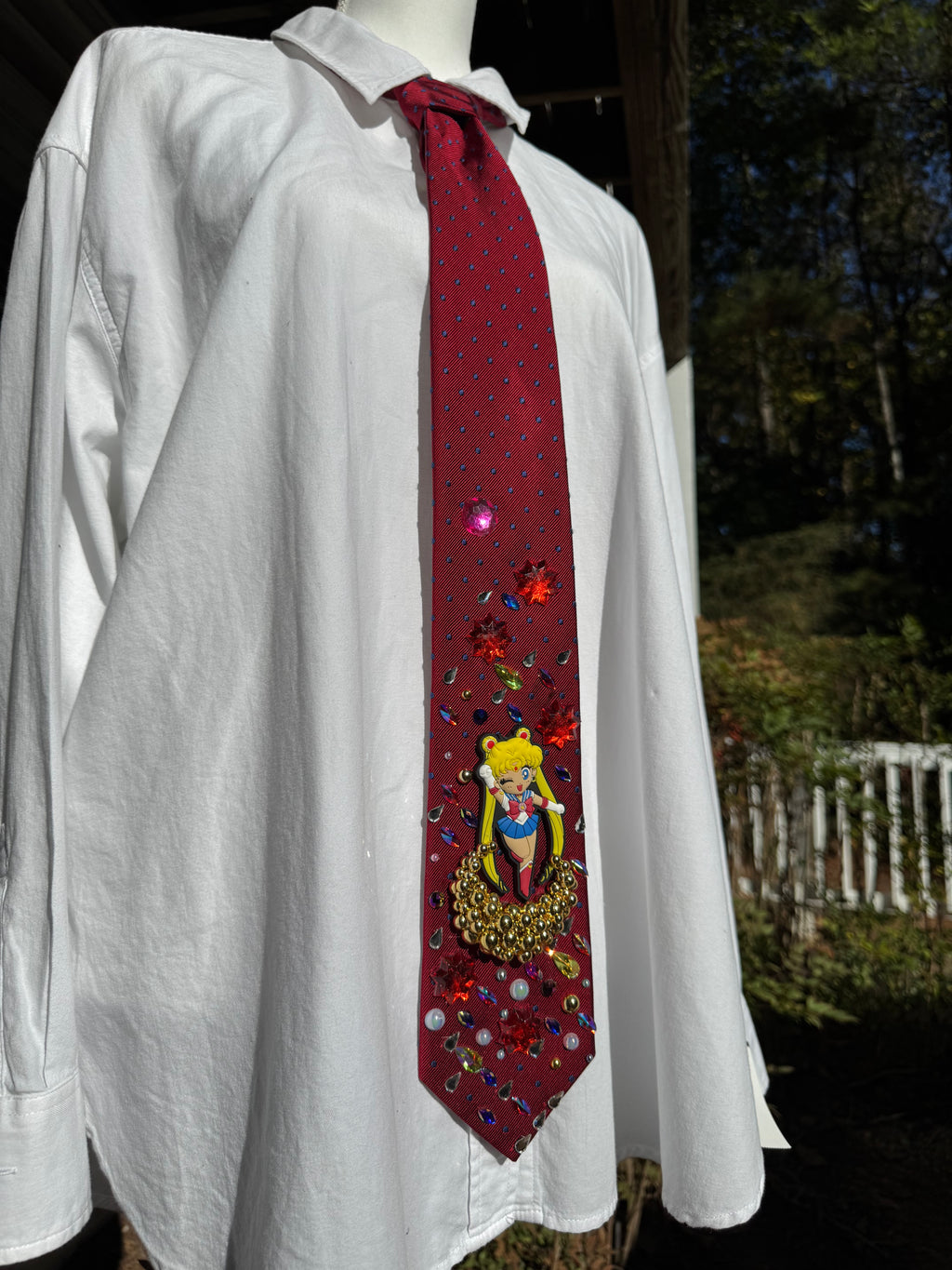 Red Usagi Tsukino on Golden Moon in Jewel Galaxy Sailor Moon Anime Tie