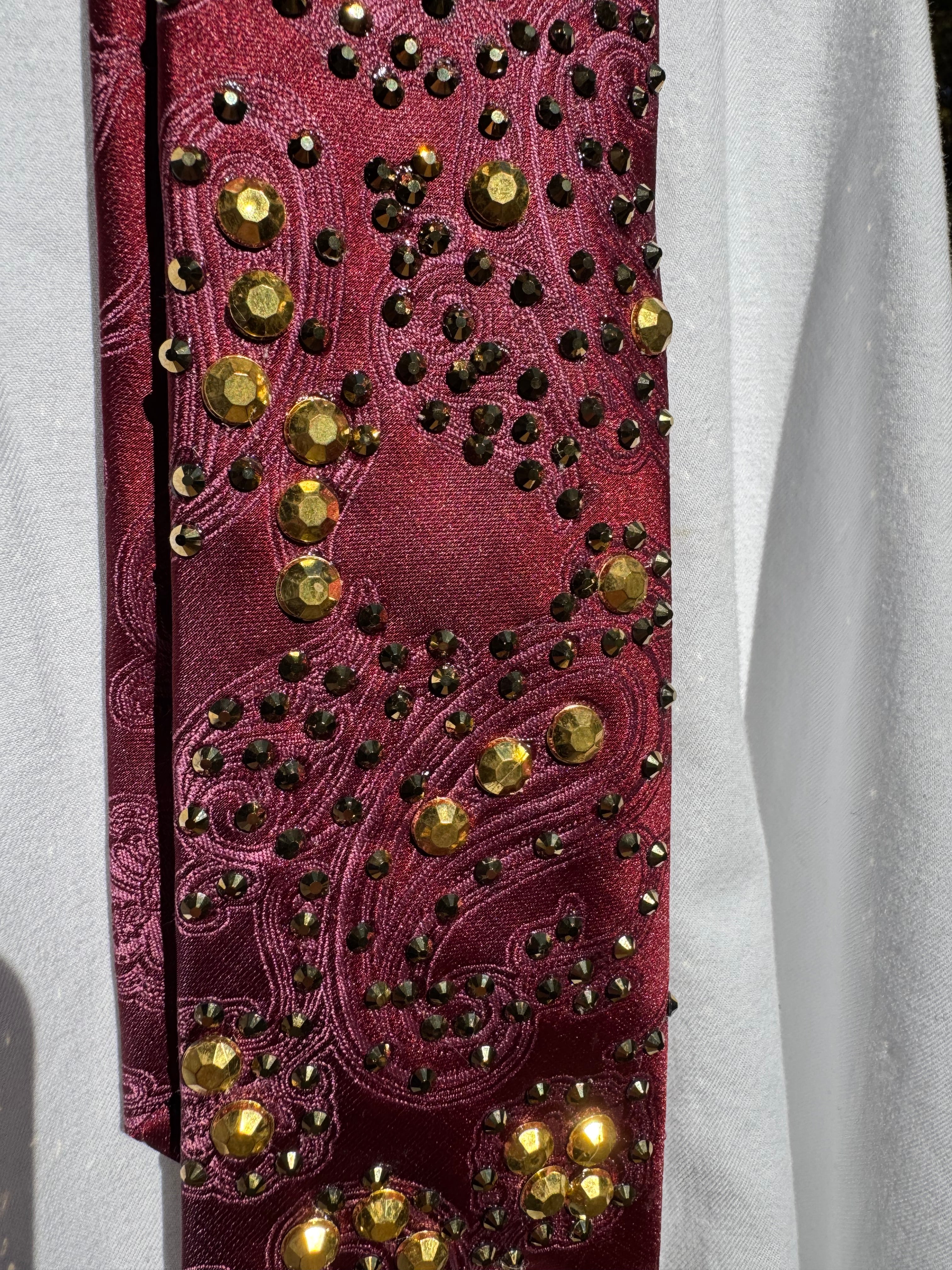 Red Paisley Silk Anchored Nautical High Class Royalty Tie