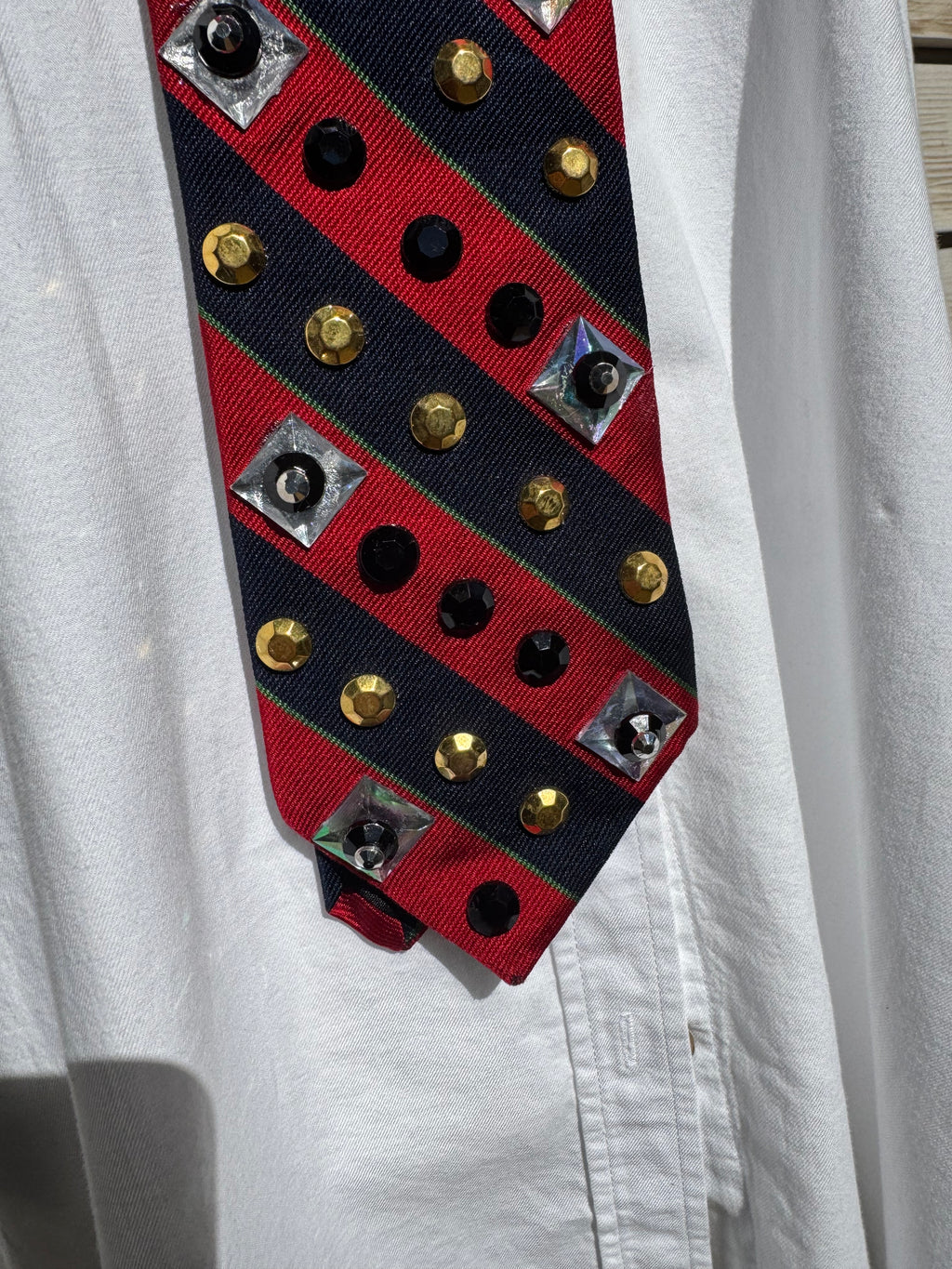 Navy Blue and Red Striped Nautical Royalty Tie