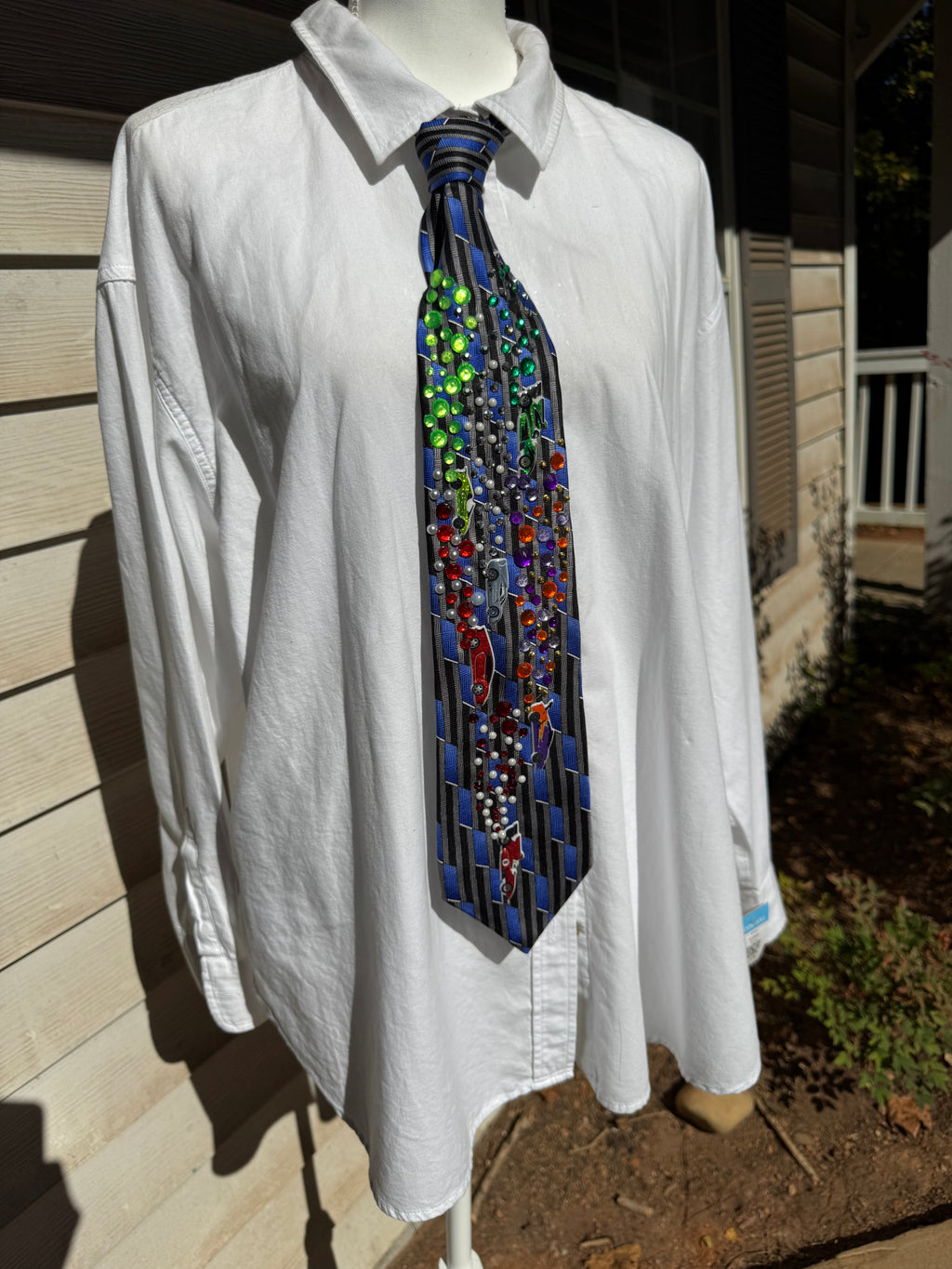Navy Blue and Grey Cars Racing Daytona Tie