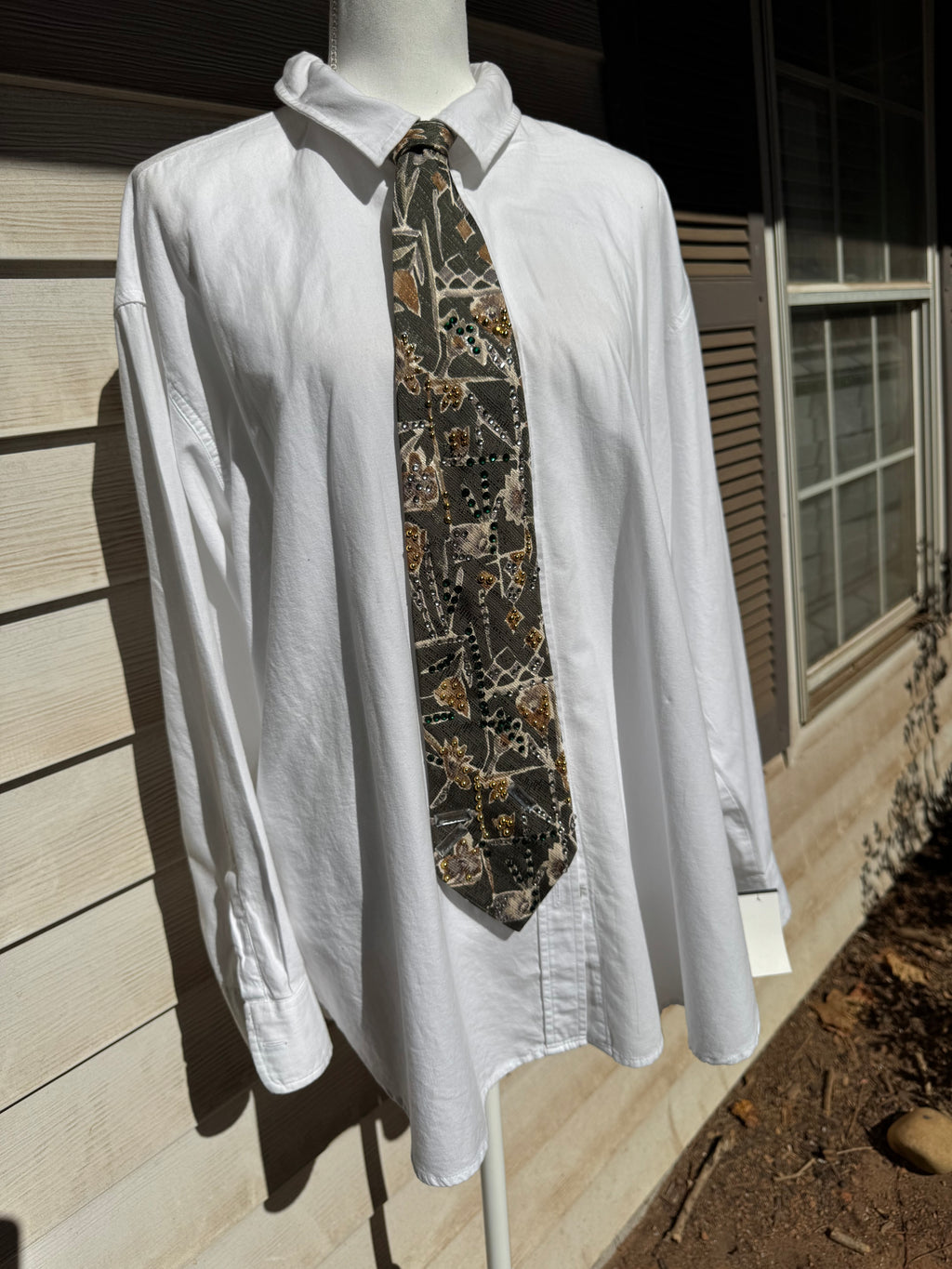 Olive Green Floral Print Nature Royalty Tie
