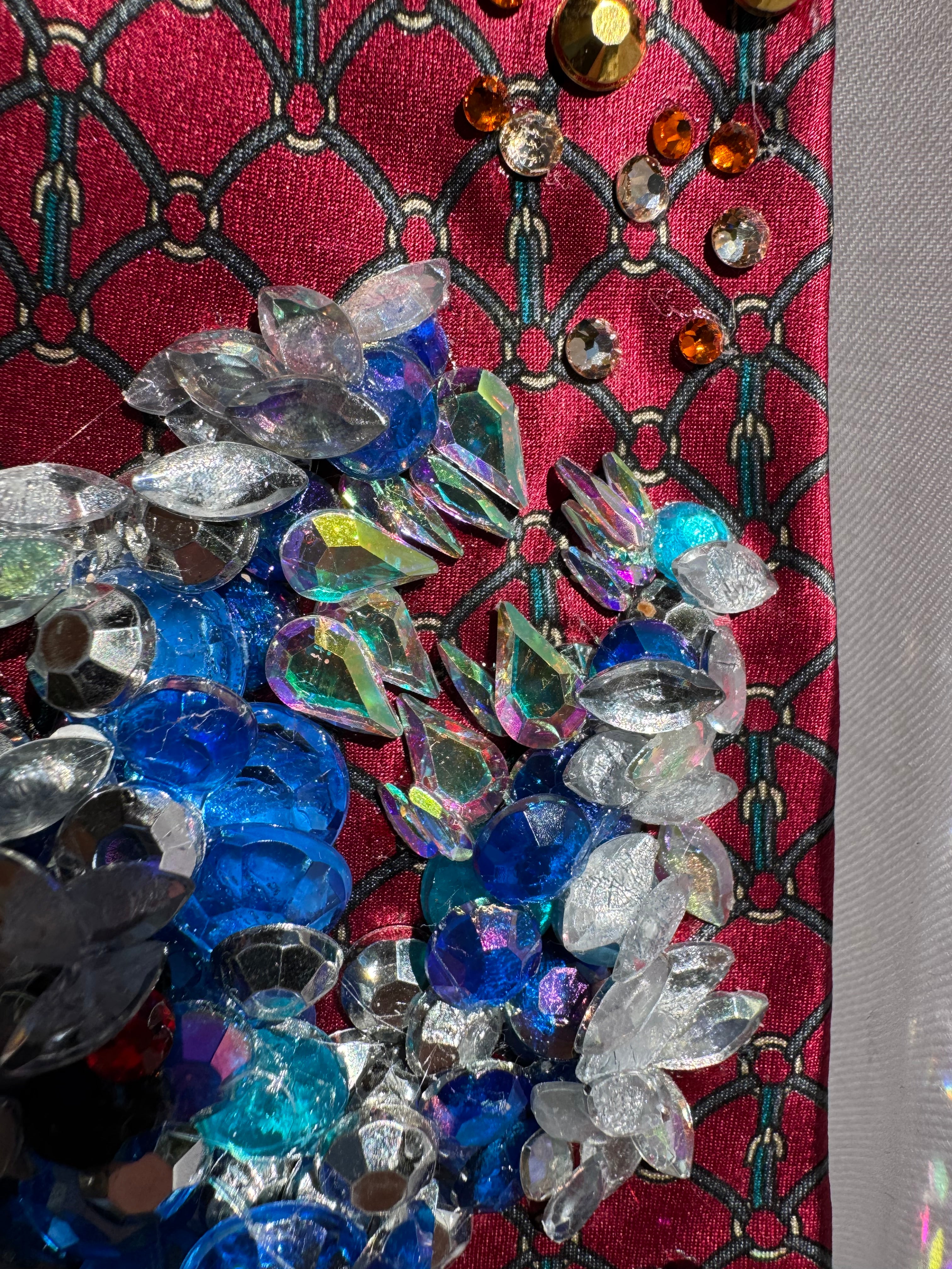 Red Silk Legendary Icy Samurai Dragon Royalty Tie