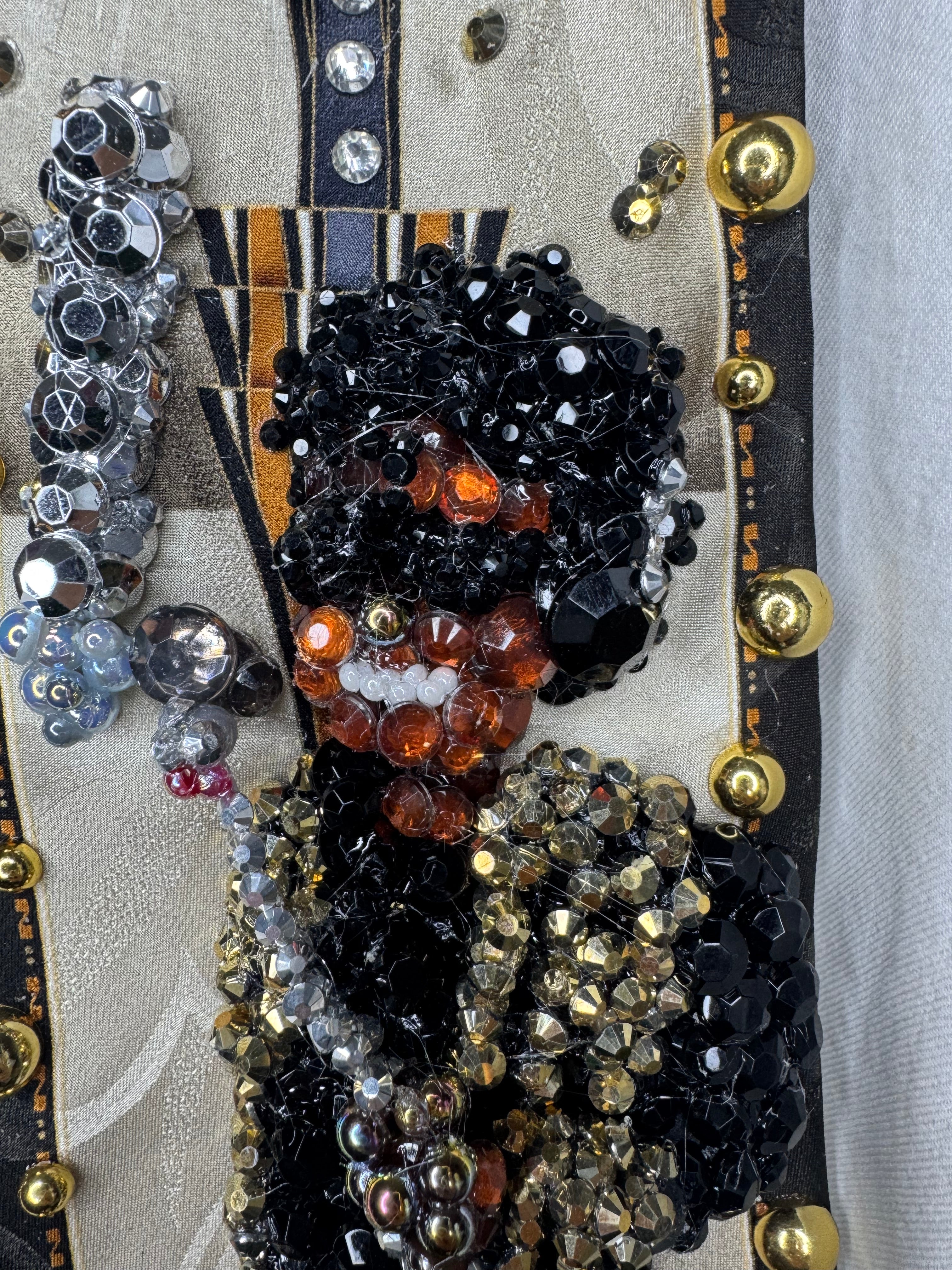 Beige Michael Jackson Singing We Are the World In the Studio 1985 High Class Royalty Tie