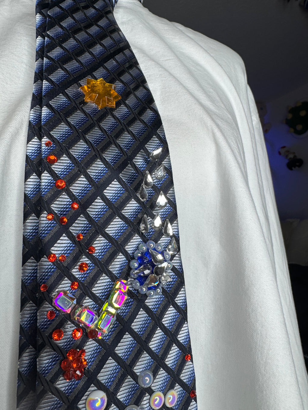 Navy Blue Blue Yoshi Activating Star Near Fireballs 200cc Mario Kart Tie