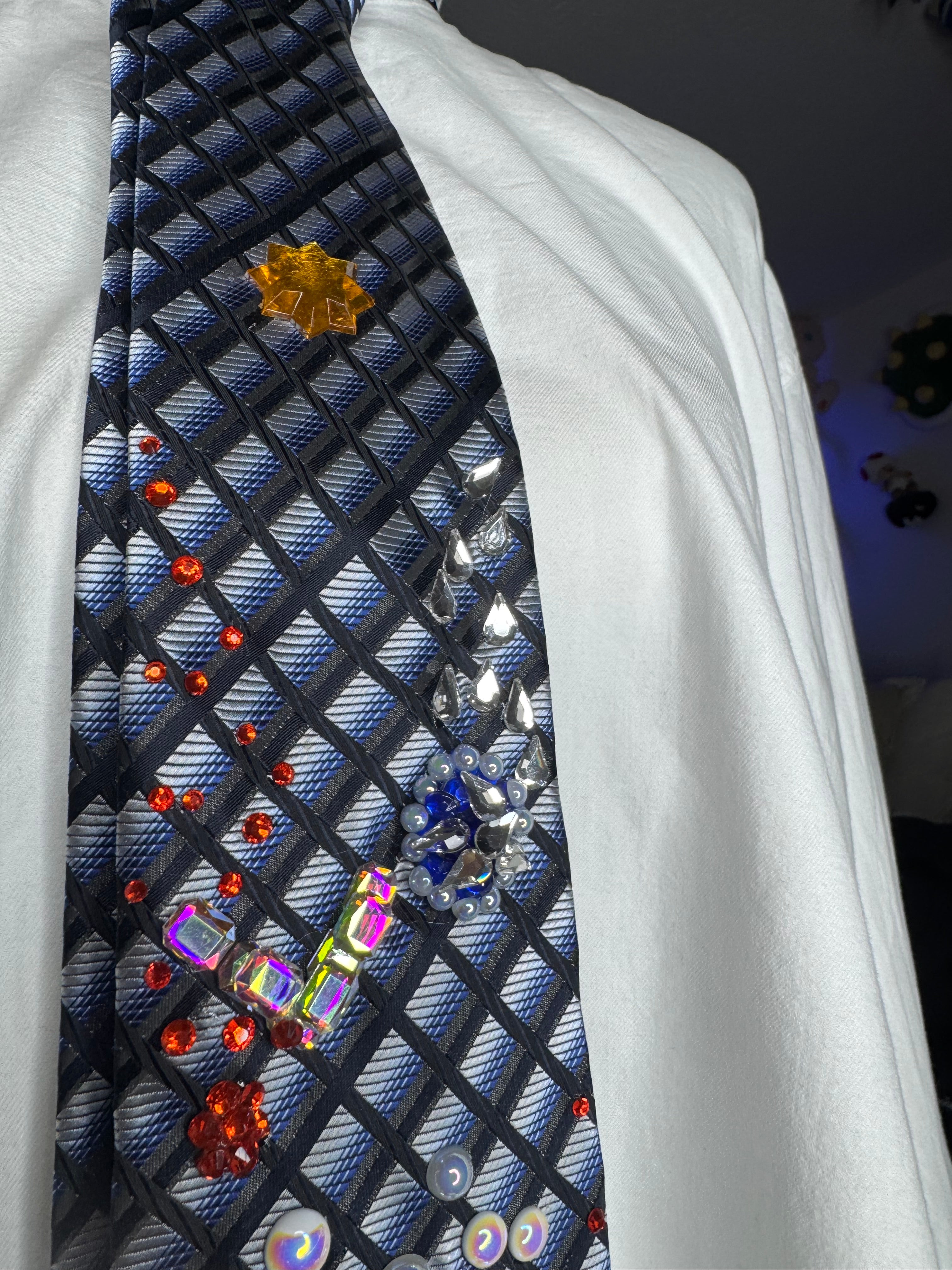 Navy Blue Blue Yoshi Activating Star Near Fireballs 200cc Mario Kart Tie