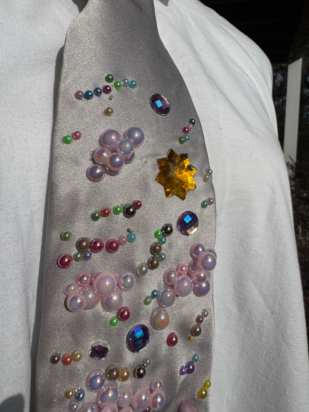 Silver Silk Stitch in Cotton Candy Clouds Movie Tie