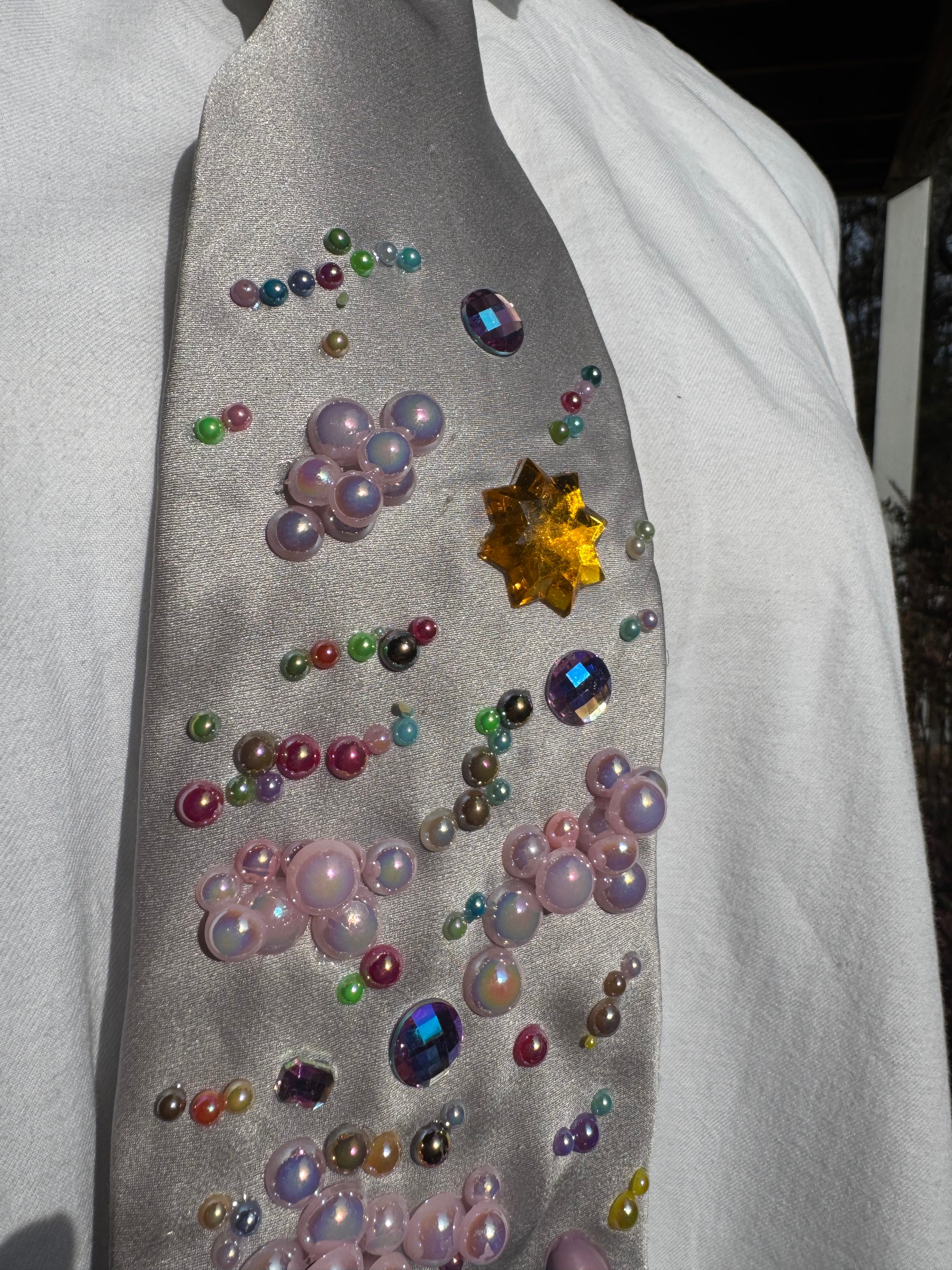 Silver Silk Stitch in Cotton Candy Clouds Movie Tie