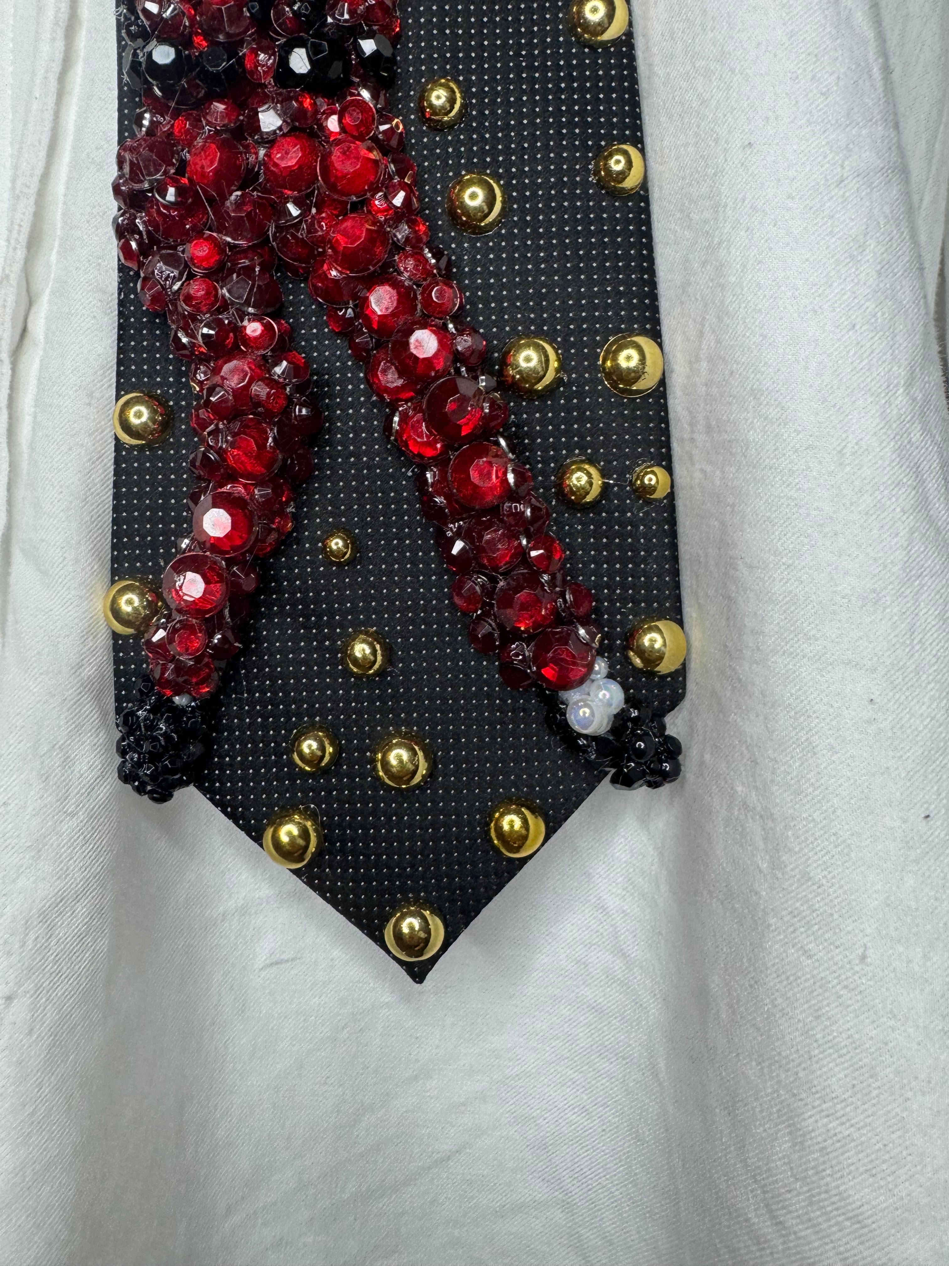 Dark Grey Michael Jackson Arm Over Head Thriller Pose Music Video Tie