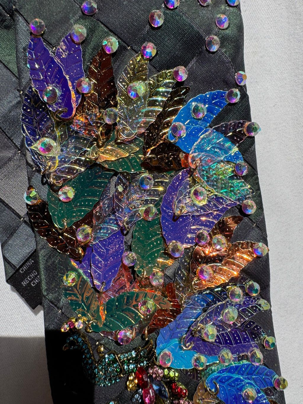 Dark Green Iridescent Feathered Peacock Royalty Nature Tie