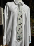 White Iridescent Baguette Tetris Royalty Tie