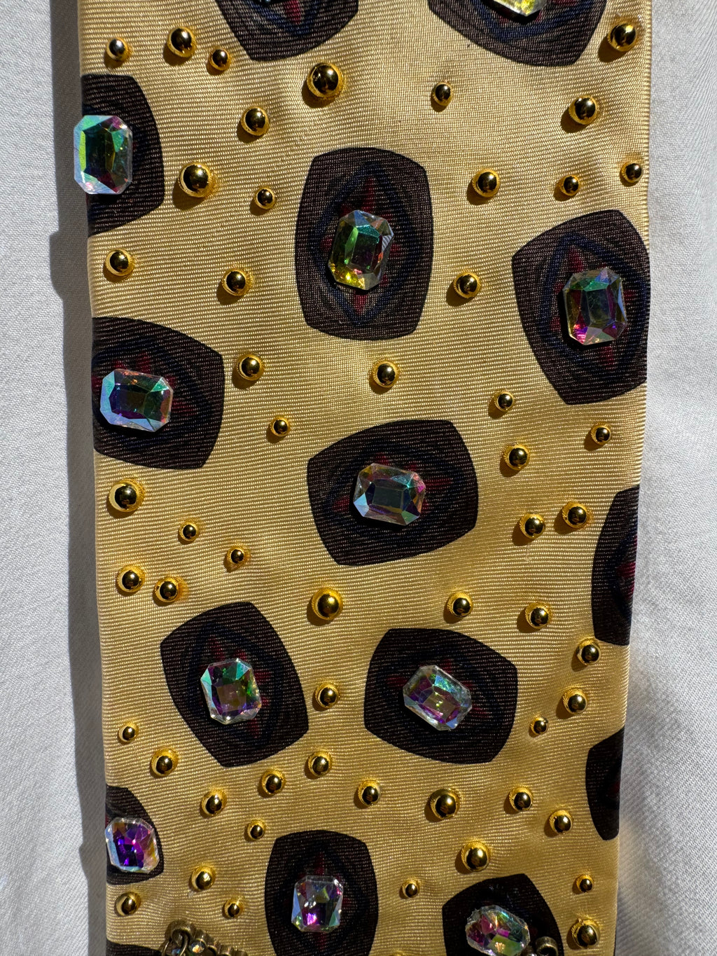 Gold Jewel Eyes Lemur Cat Nature Royalty Tie