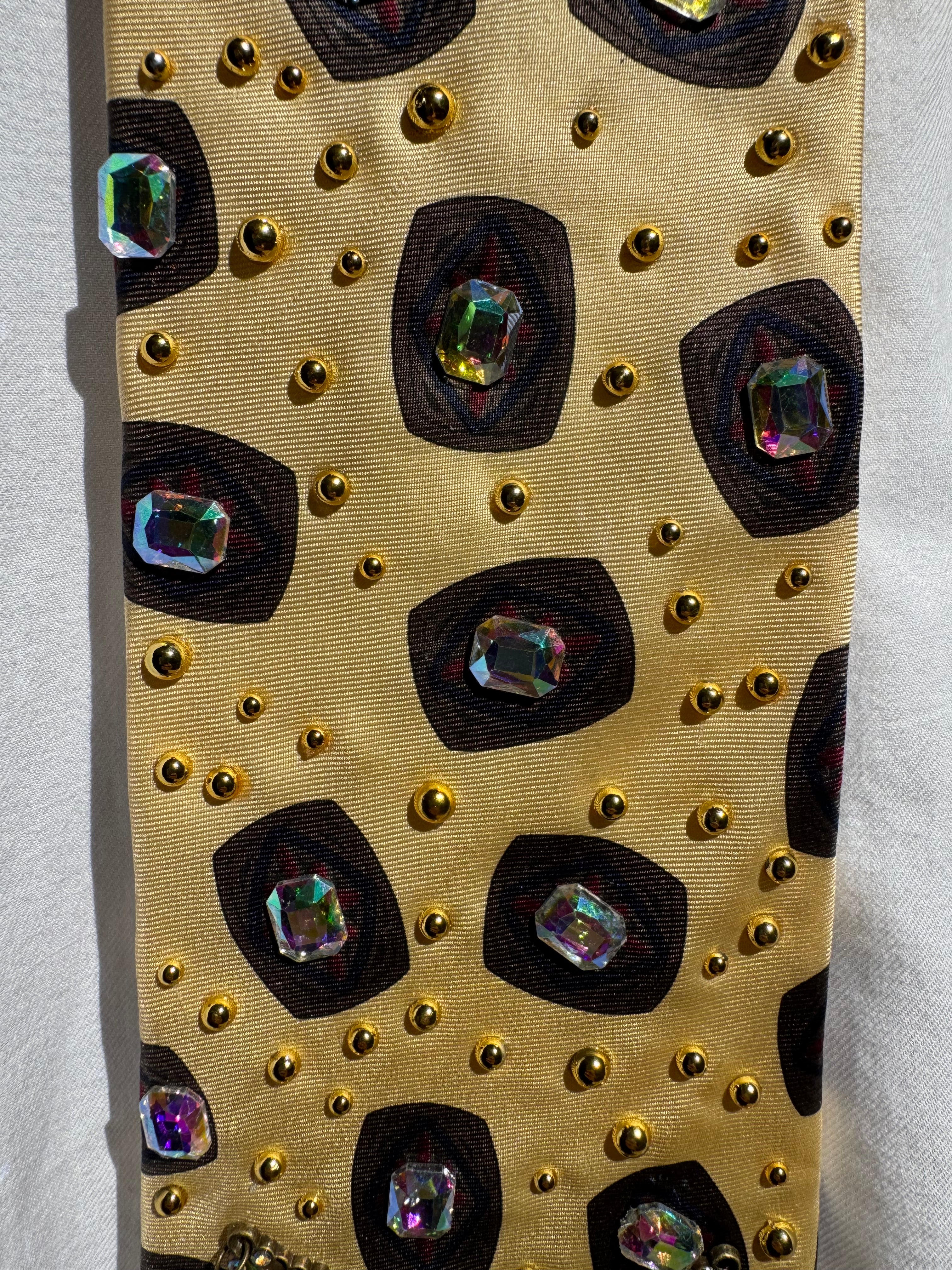 Gold Jewel Eyes Lemur Cat Nature Royalty Tie