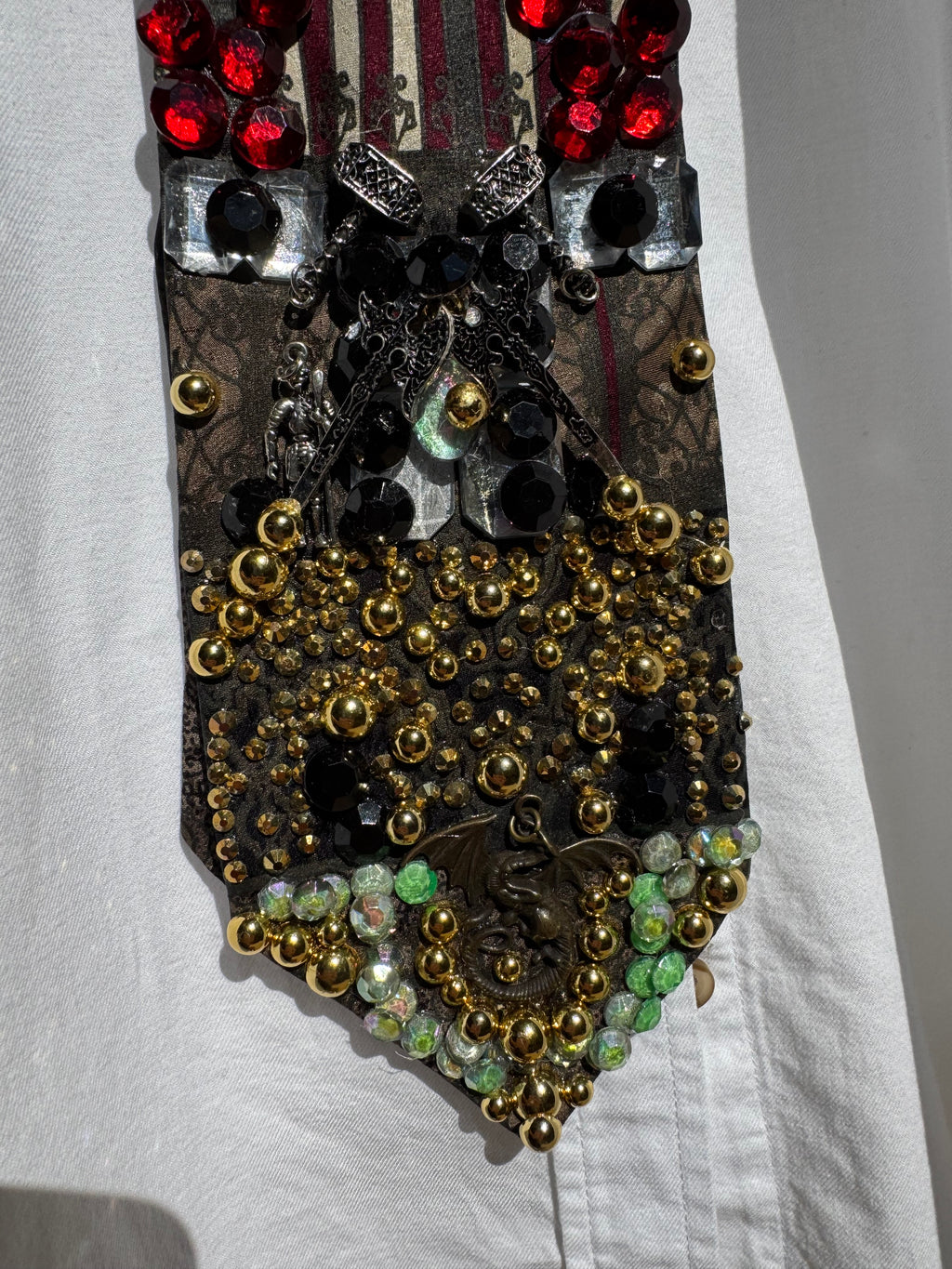 Dark Grey Overview of Dungeon and Dragons High Class Royalty Tie