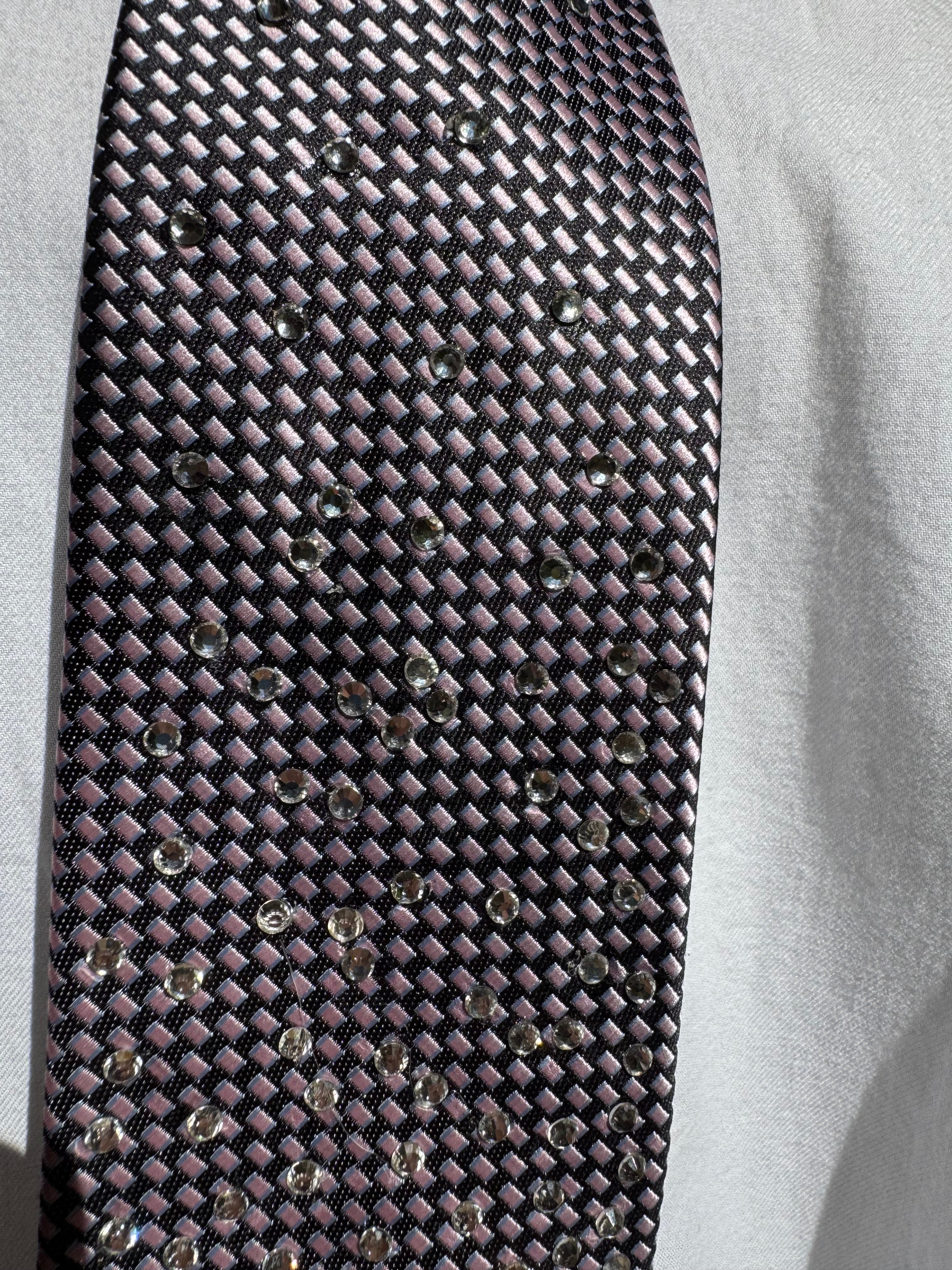 Grey Crystal Monocle High Class Royalty Tie