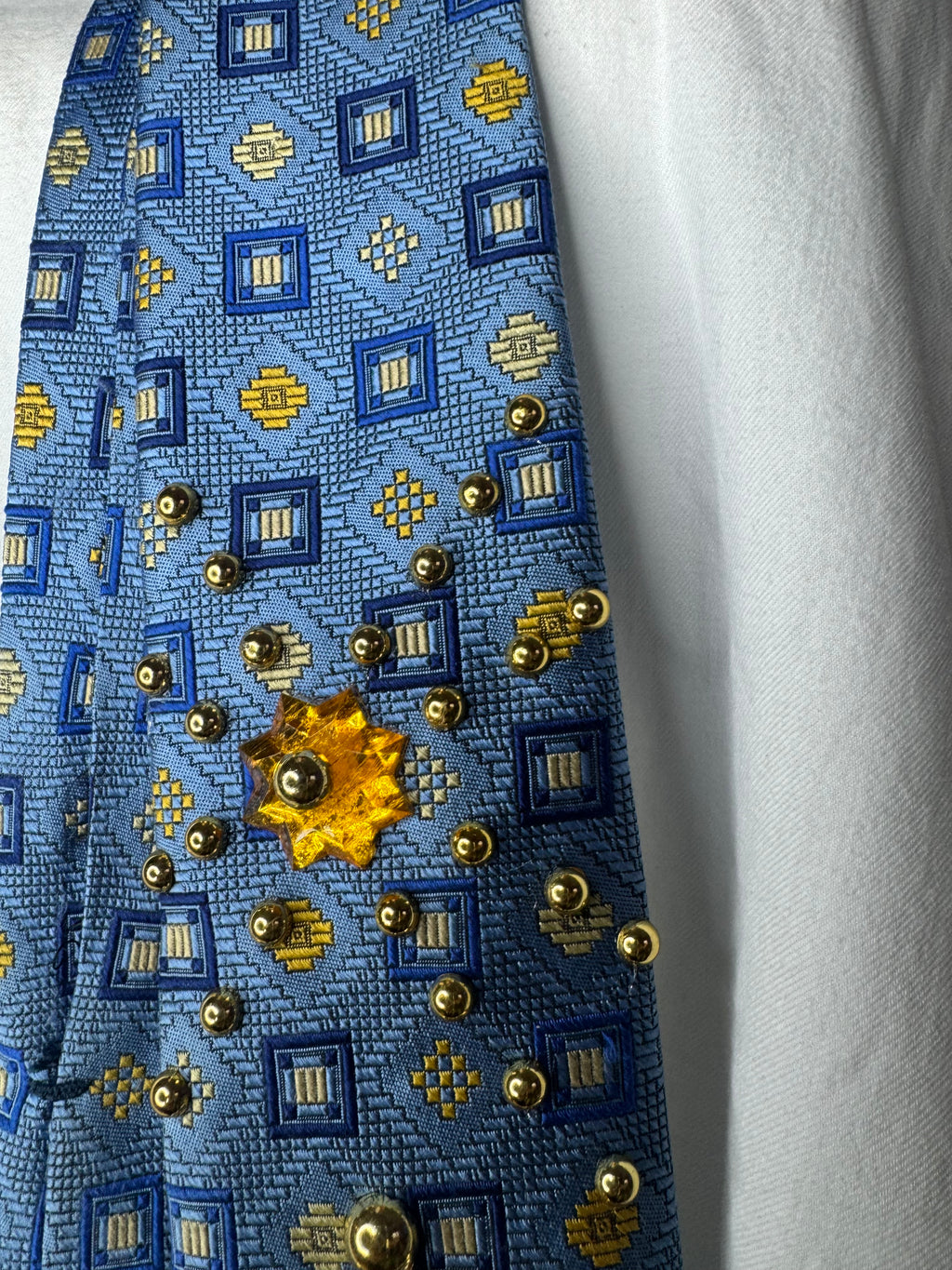 Blue Tropical Treasure Box of Diamond Ducks Royalty Tie
