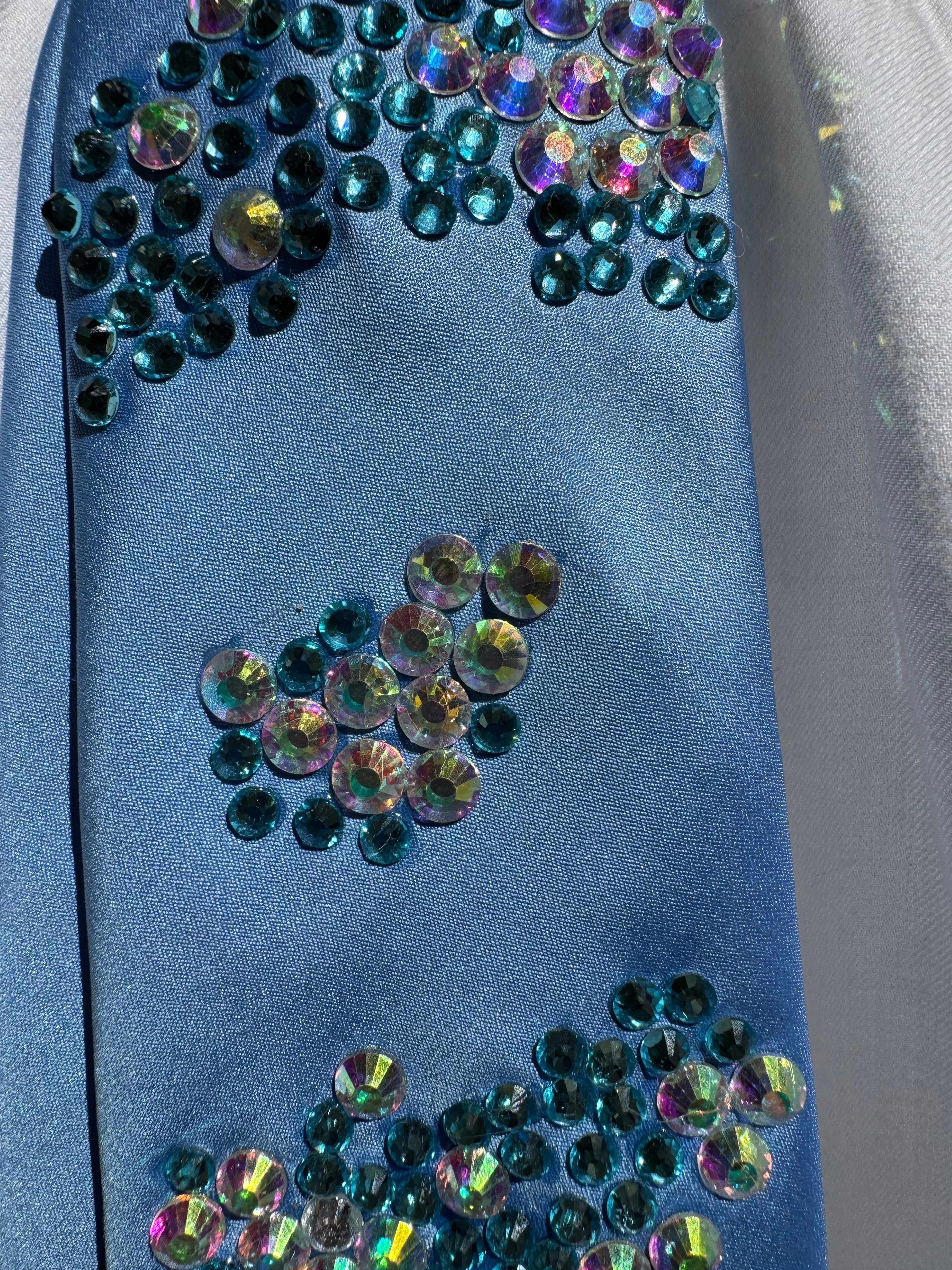 Sky Blue Scattered Coral Gemstones Royalty Tie