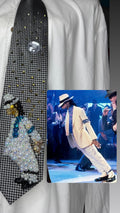 Grey Michael Jackson Doing Iconic Lean from Smooth Criminal Music Video Tie
