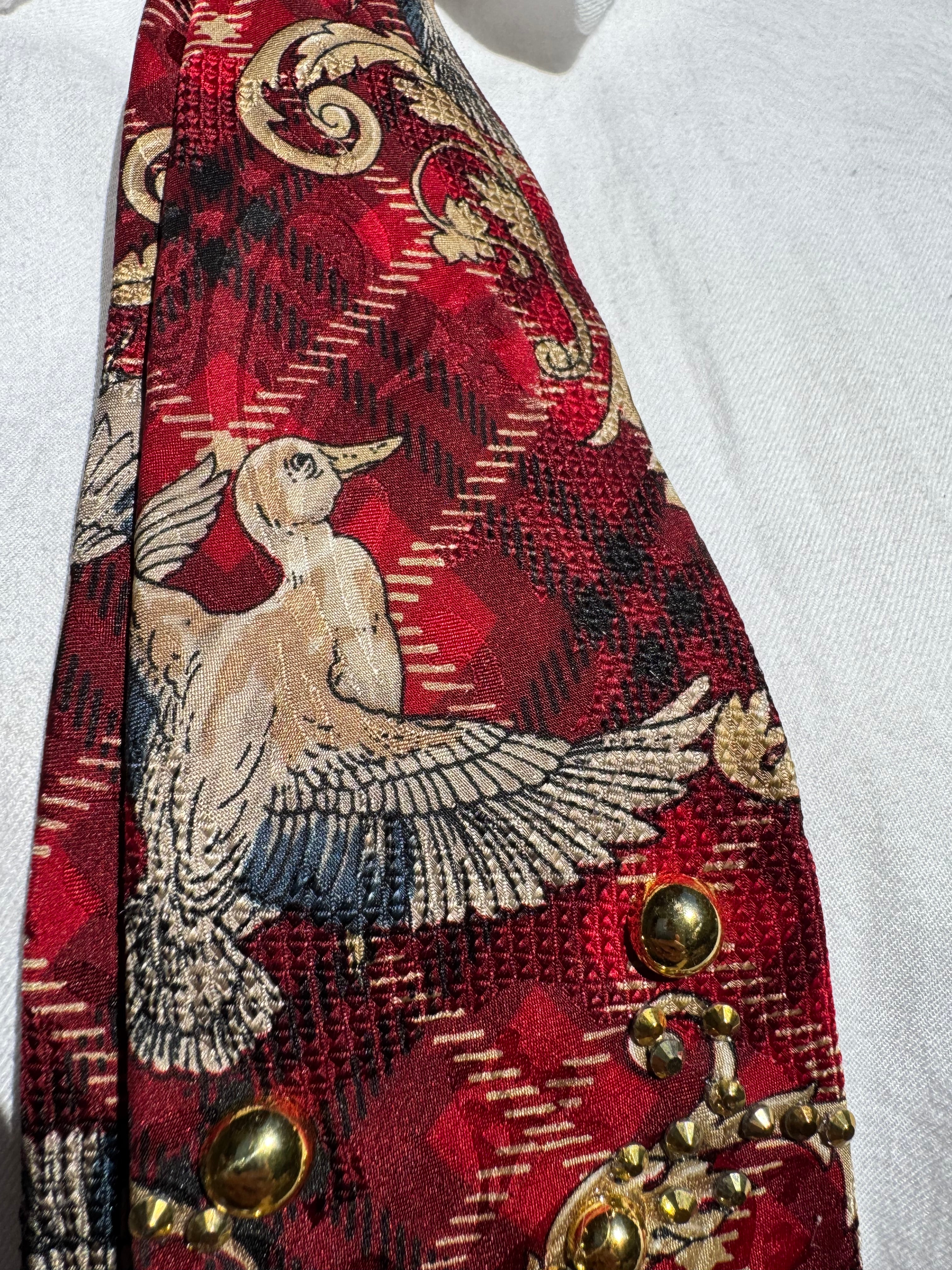 Red Plaid Duck High Class Royalty Tie