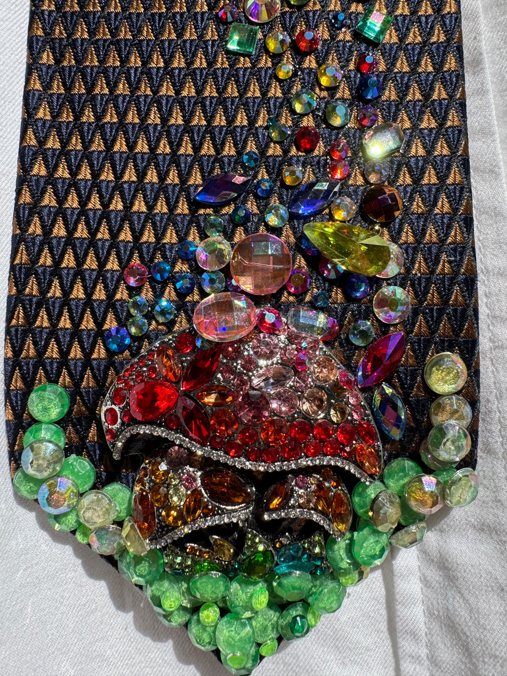 Navy Blue and Orange Magical Mushrooms Aura Nature Tie