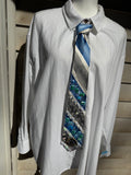 Light Blue and Grey Striped Nautical Exploration Royalty Tie