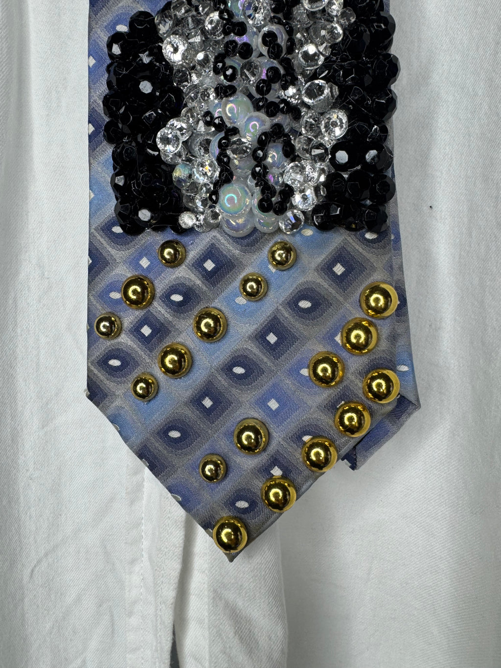 Light Blue Teen Michael Jackson on The Cher Show Jackson 5 1975 Tie