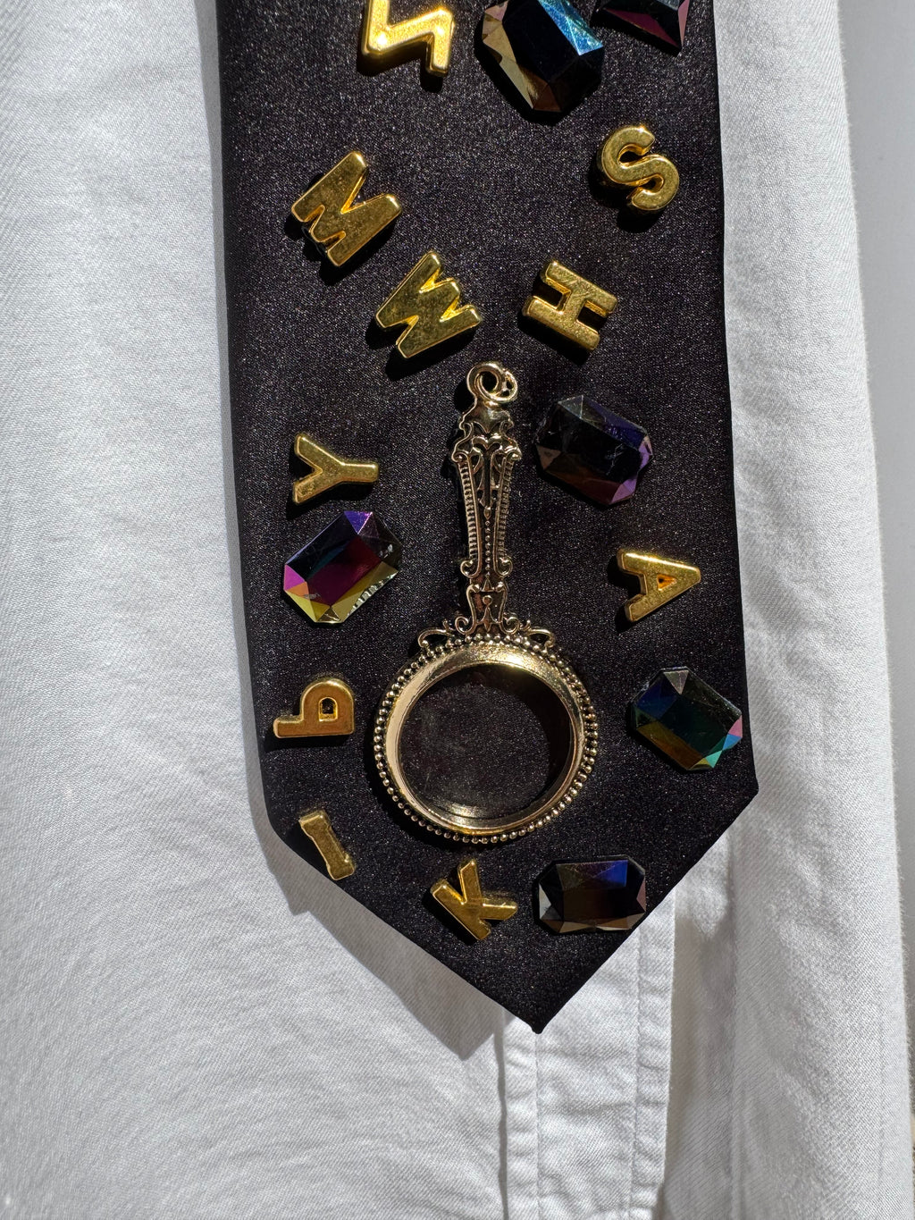 Black Gold Letter Search Royalty Tie