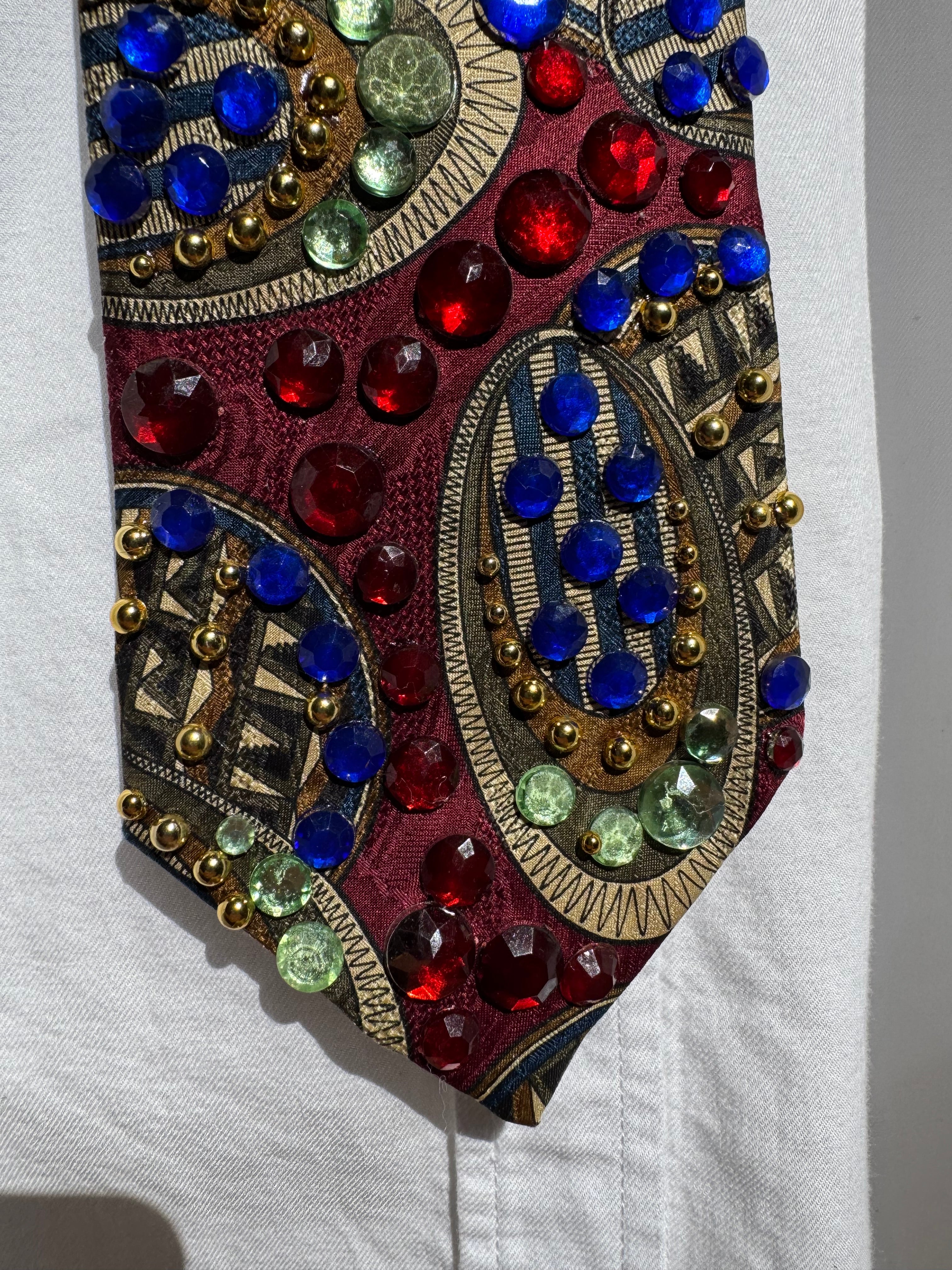 Red Futuristic Oval Bowling Royalty Tie