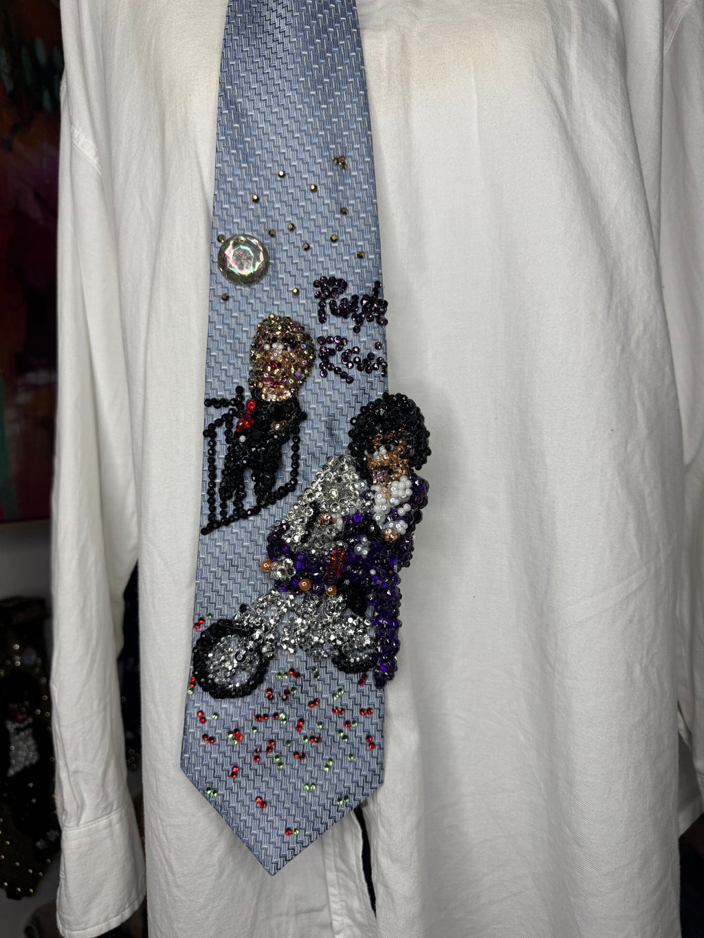 Light Blue Prince & The Revolution Purple Rain Album Cover Tie