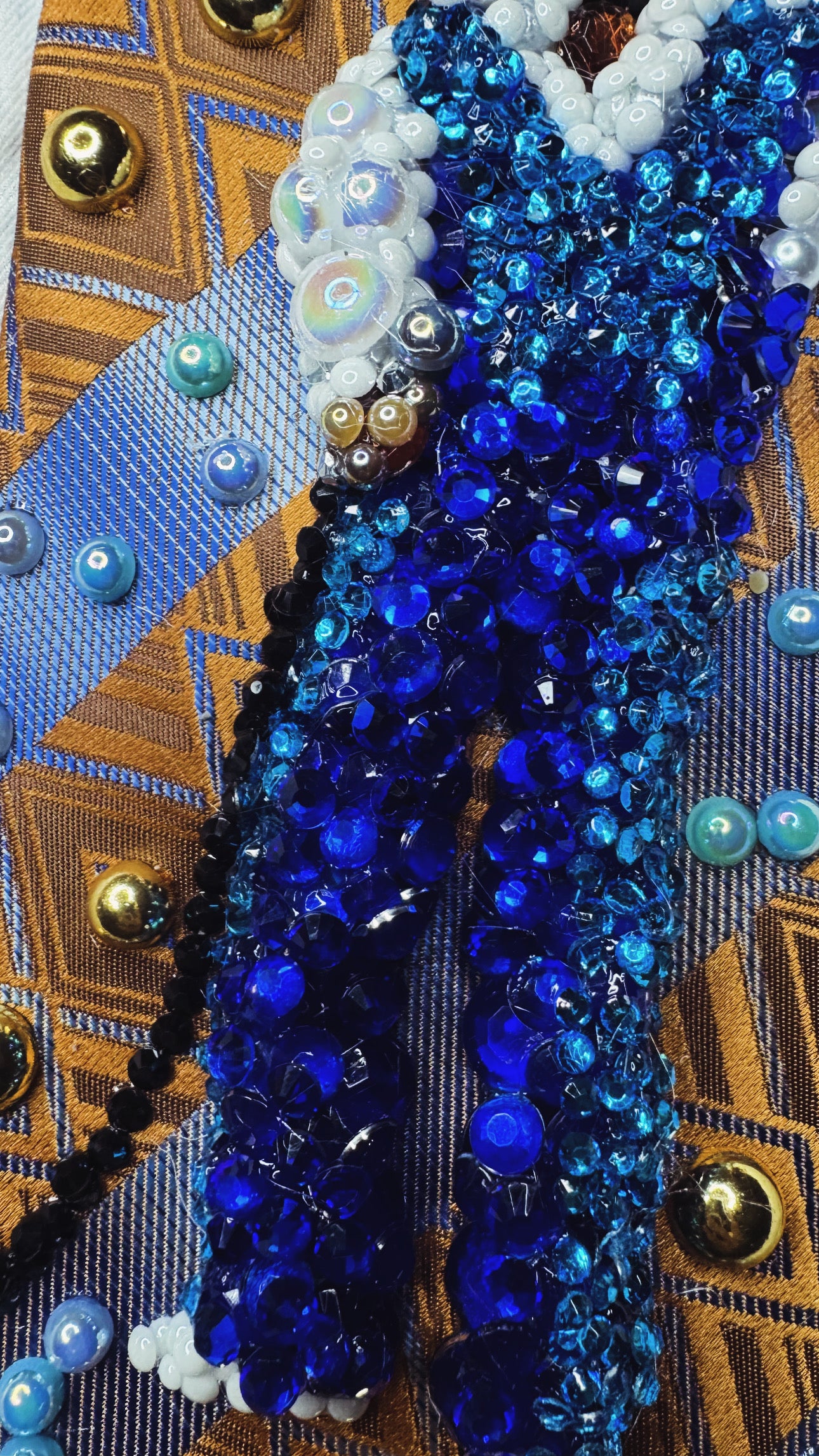 Orange and Blue Teen Michael Jackson in Two Tone Blue Outfit Performing on Tv Jacksons Era Tie