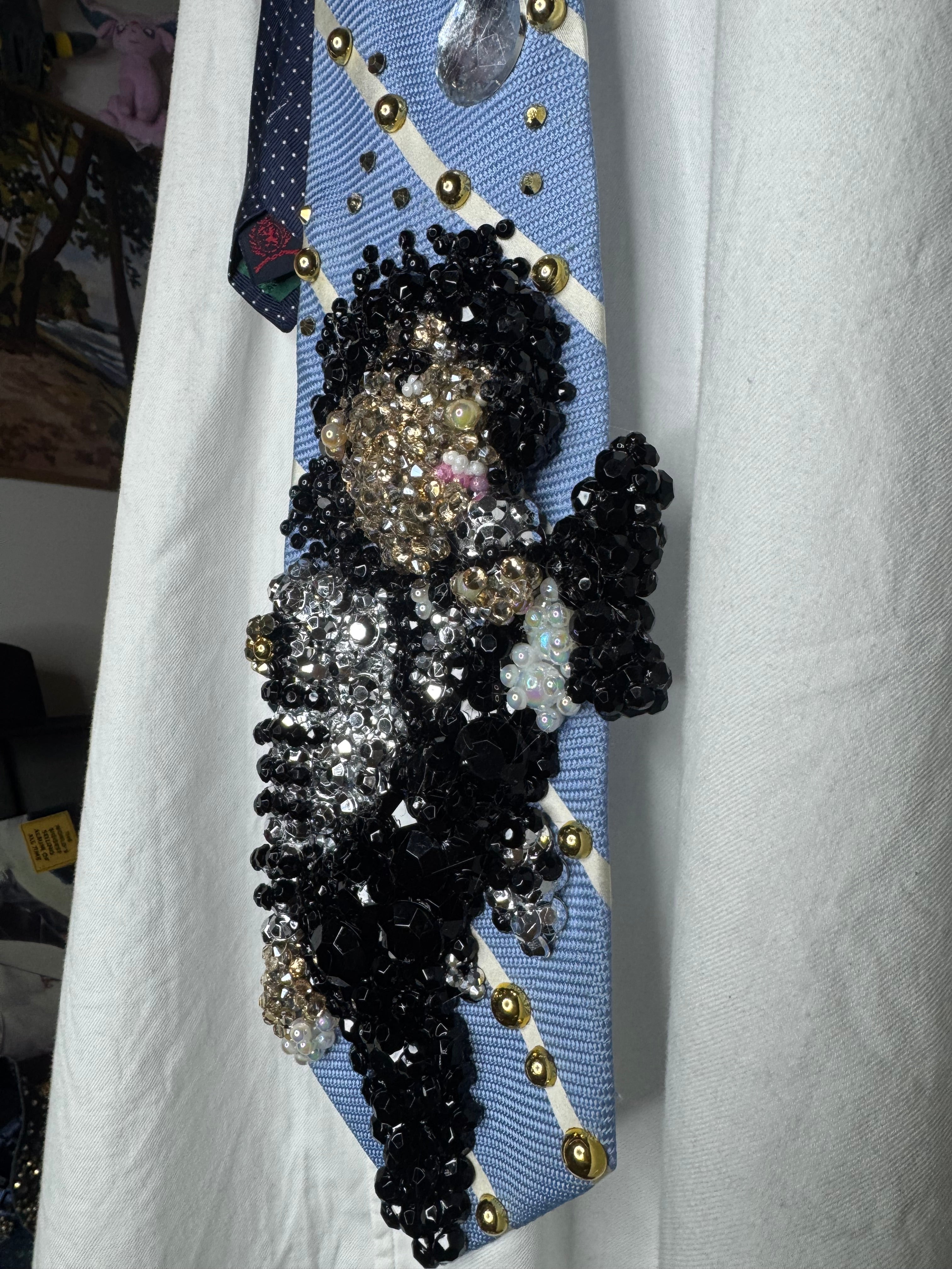 Light Blue Michael Jackson Kicking Leg Up At Wembly Stadium 1988 Tie
