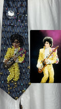 Navy Blue Prince In Full Yellow Outfit & Floral Scarf Performing Live Tie