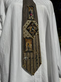 Beige High Class Luxurious Tropical Vacation Royalty Tie