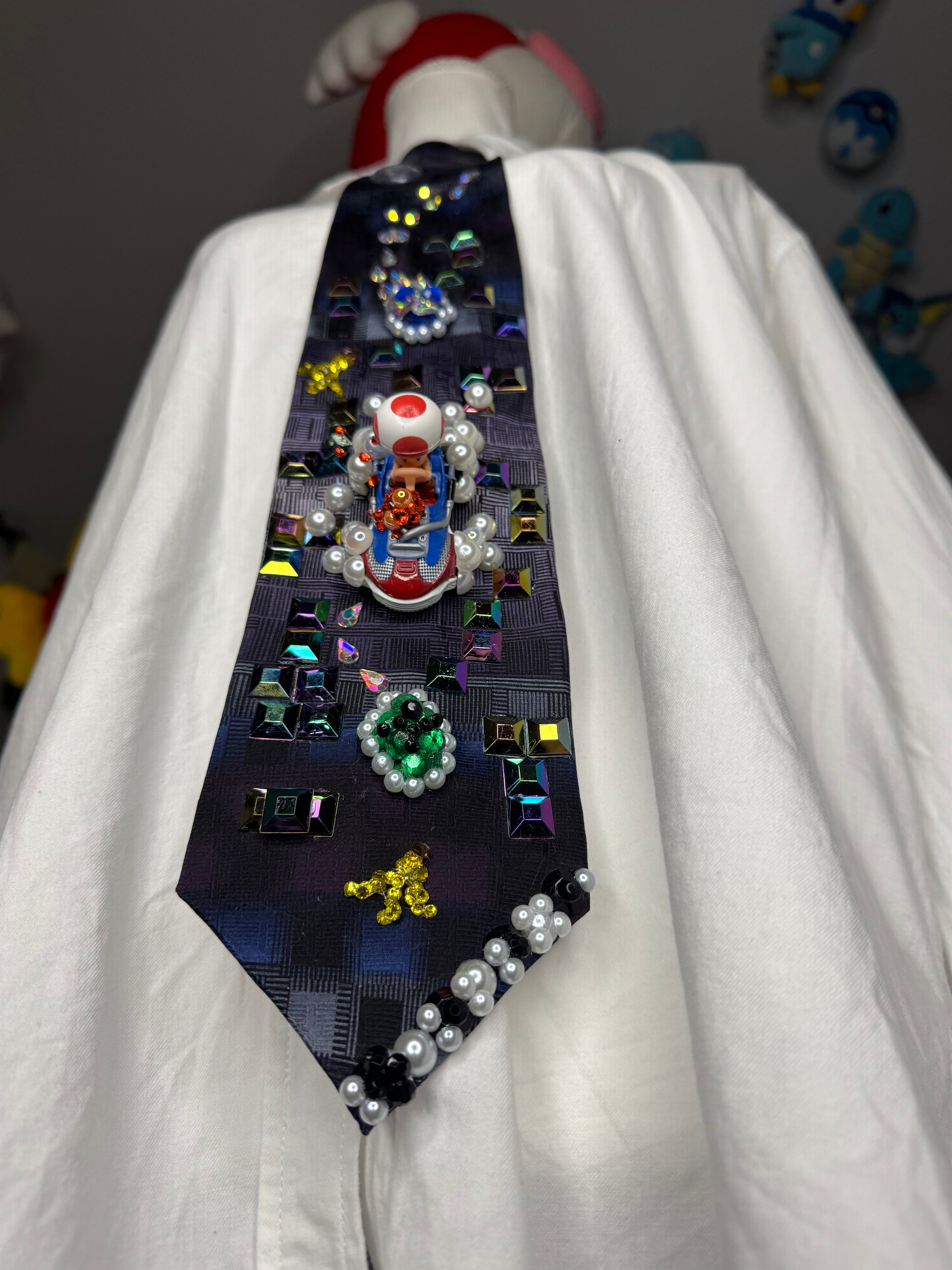 Purple and Blue Toad Dodging Blue Shell on Tetris Road 200cc Mario Kart Tie