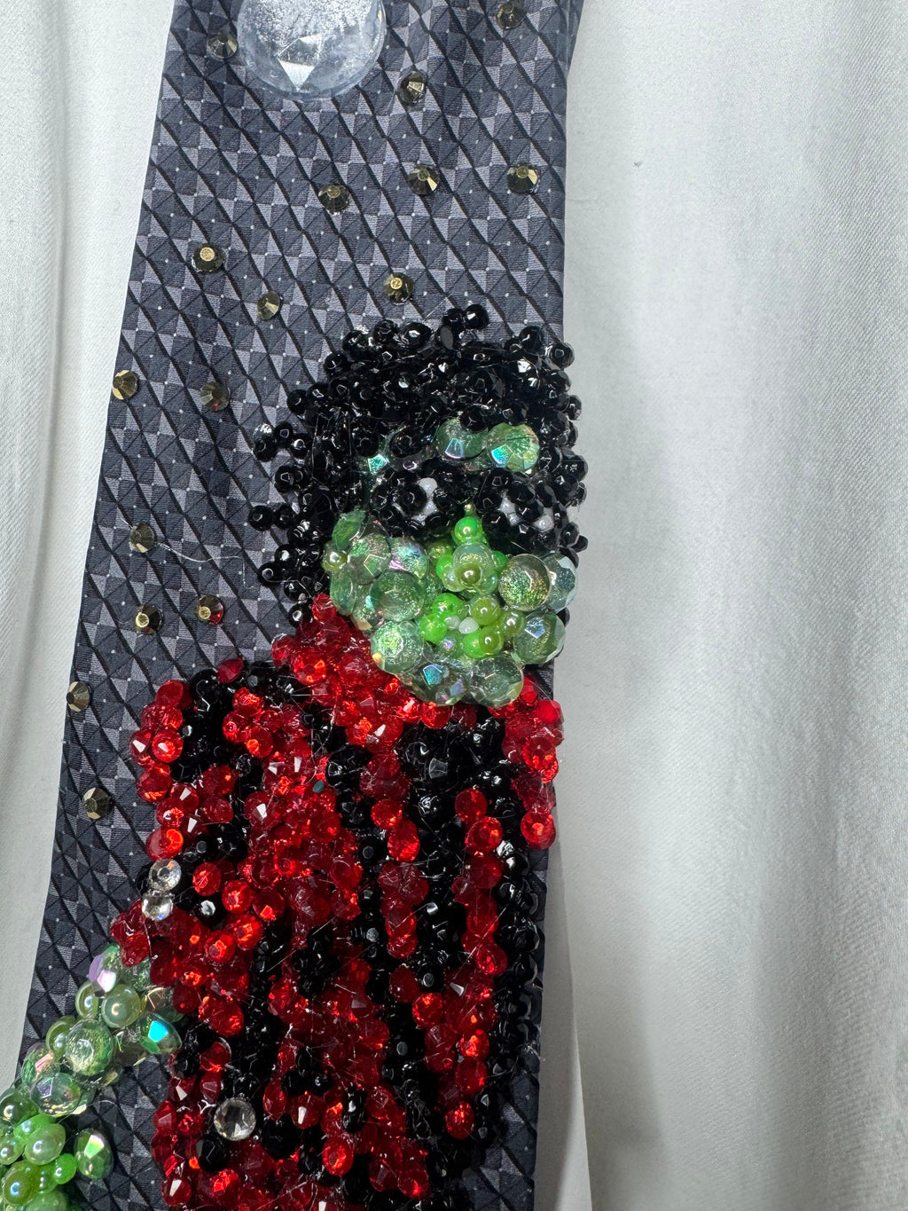 Grey Michael Jackson Zombie Face Hitting The Start of Dance Routine For Thriller Music Video Tie