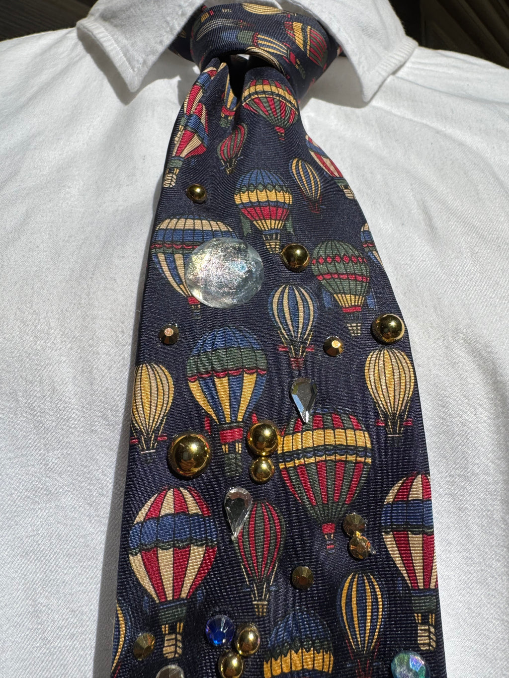 Navy Blue Hot Air Balloons Nautical Royalty Tie