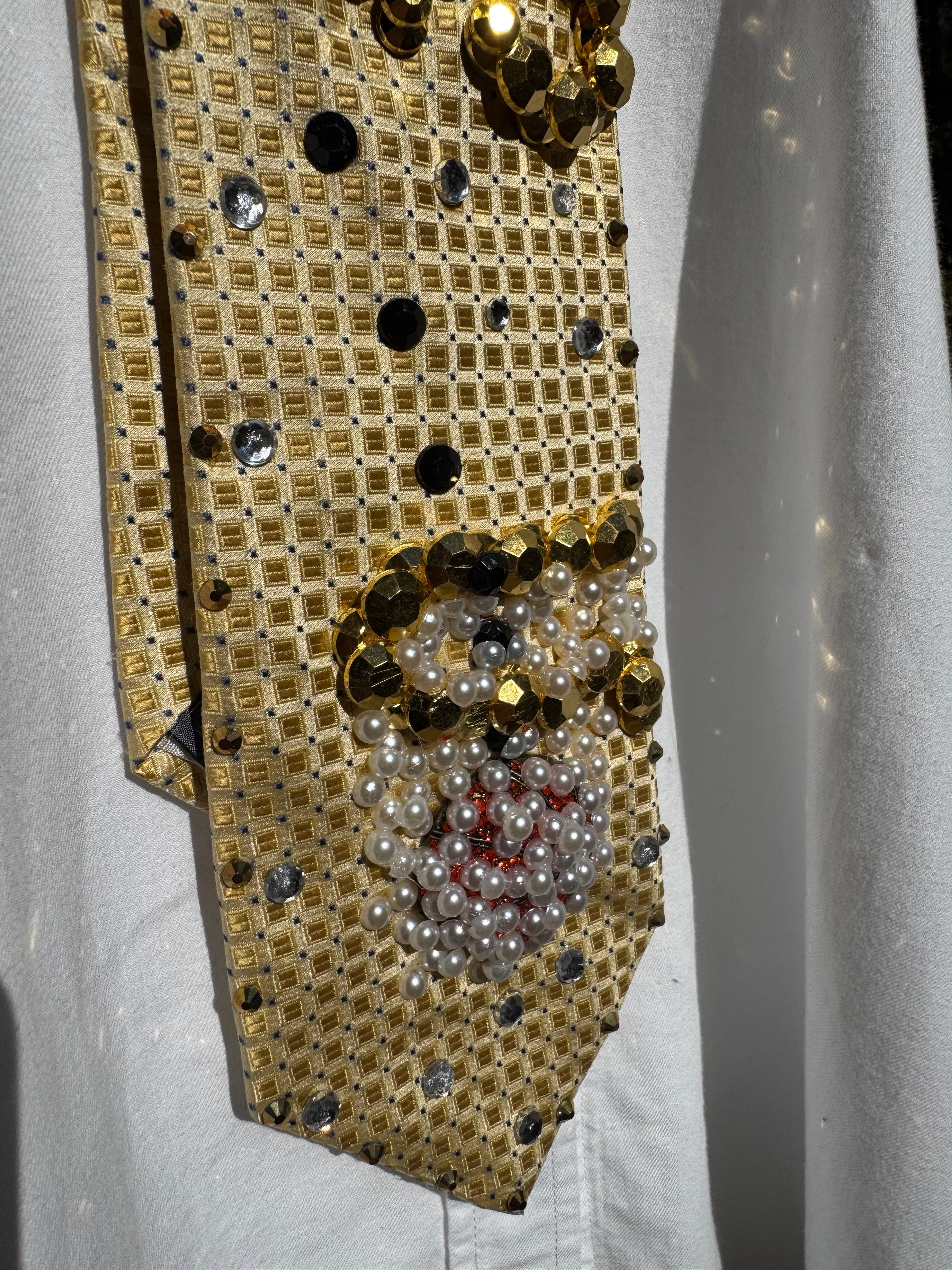 Yellow Swished 3 Point Shot Basketball Royalty Tie
