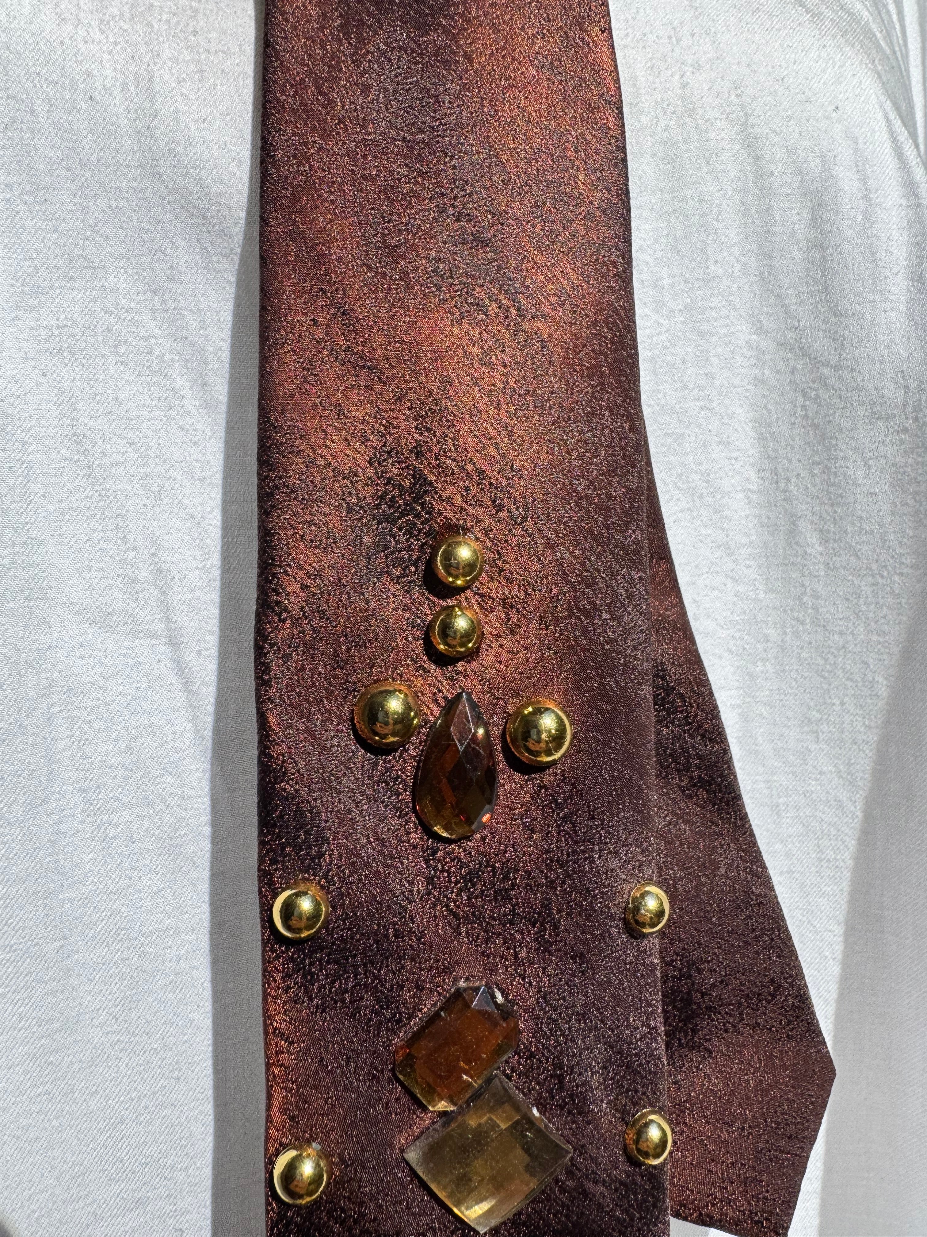 Topaz Brown Mad Jaguar High Class Royalty Nature Tie