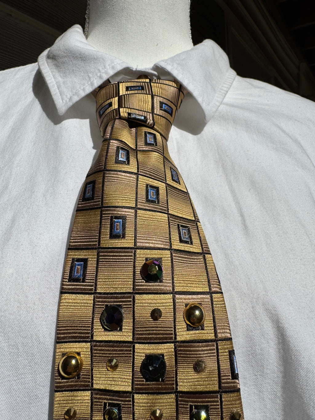 Gold Native Warrior Bow and Arrows Nature Royalty Tie
