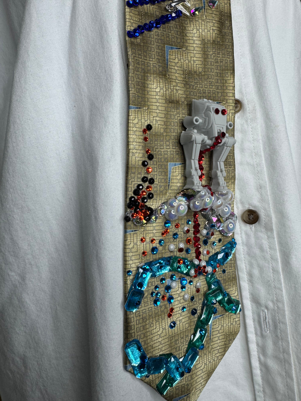 Gold Angry AT ST Walker in Combat Star Wars Tie