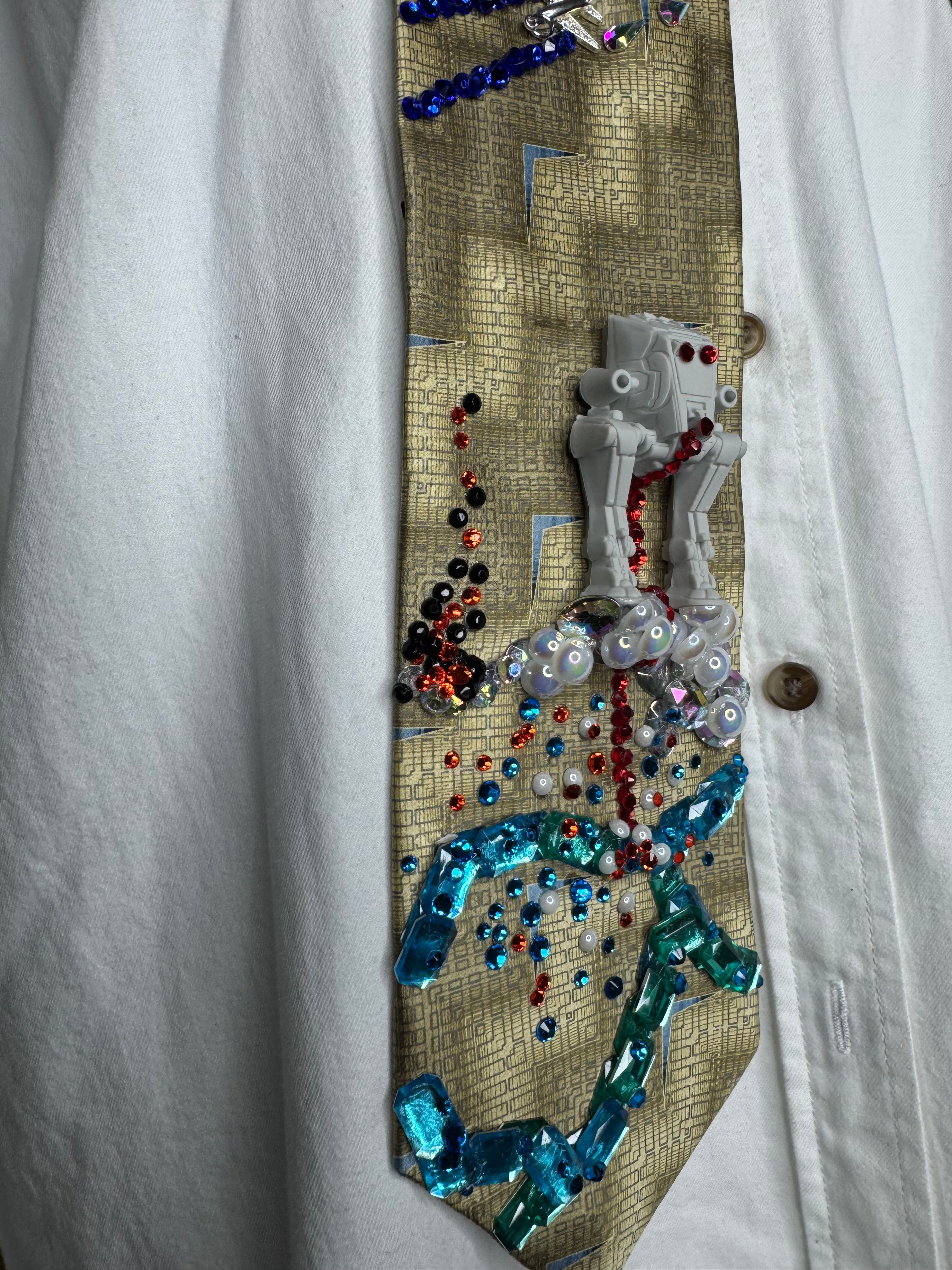 Gold Angry AT ST Walker in Combat Star Wars Tie