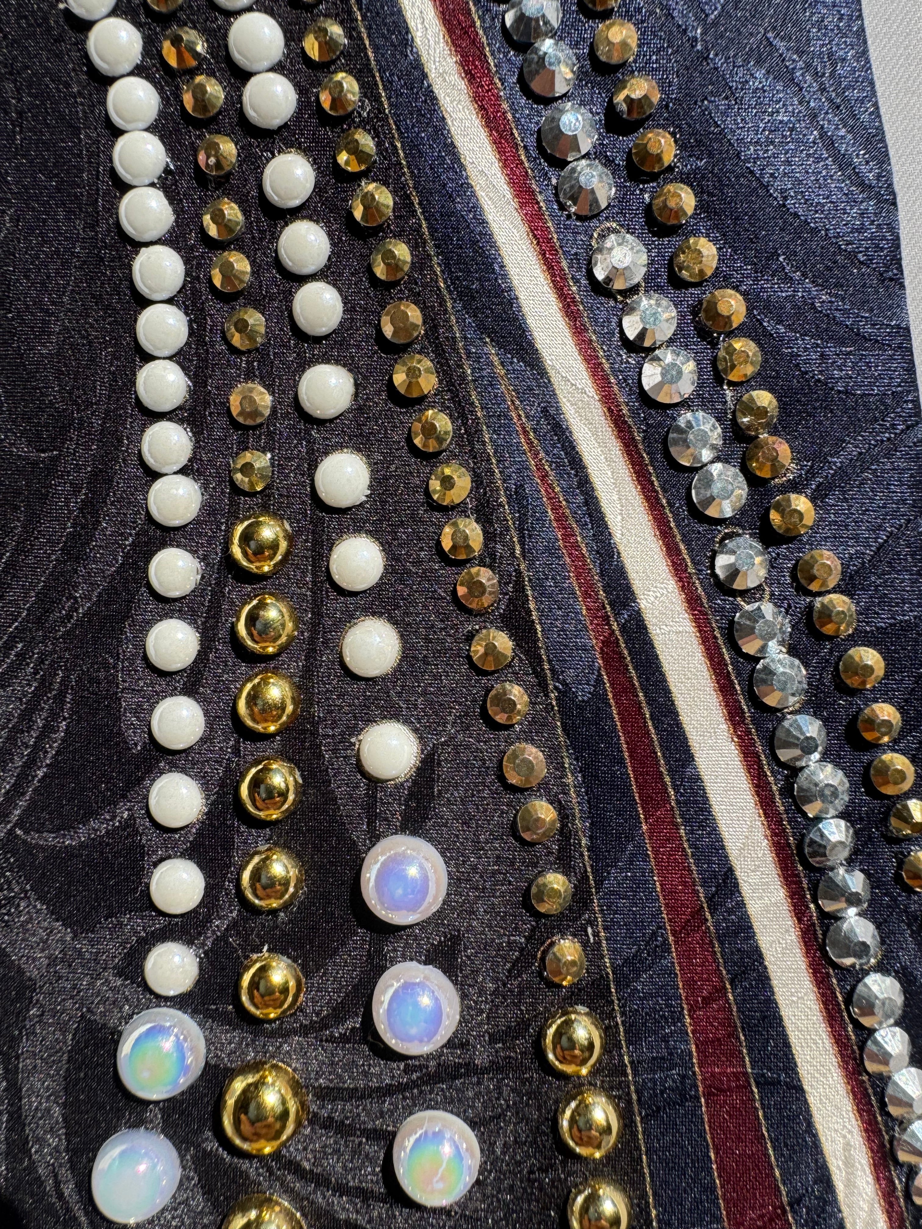 Navy Blue and Burgundy Infinity Road Bowling Tie