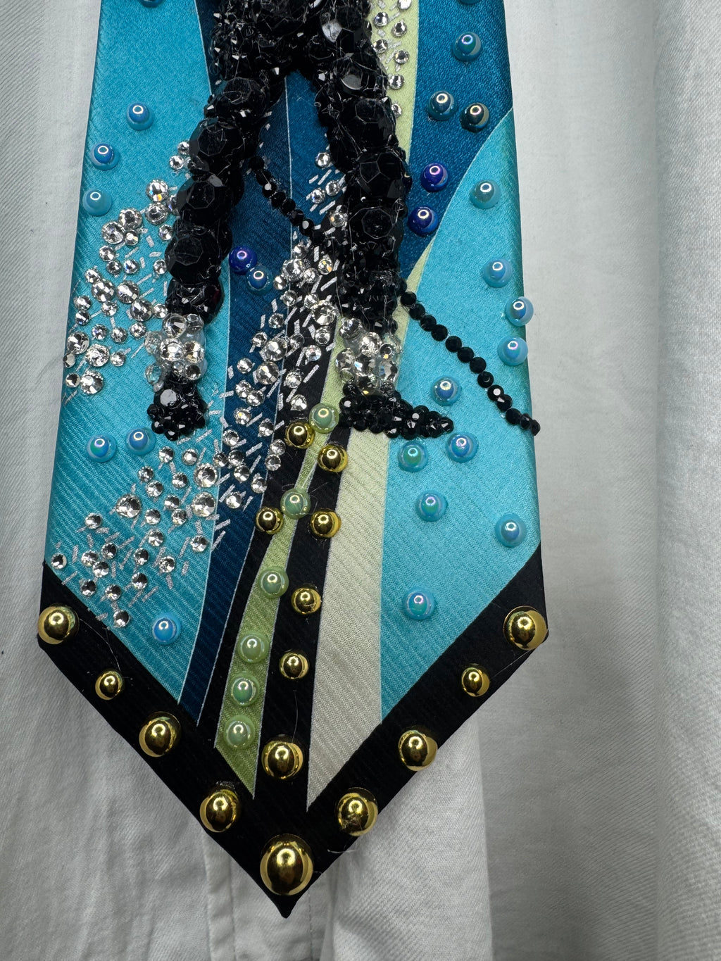 Tri Tone Blue Michael Jackson in Light Blue Military Jacket In Tundratown Aug 5th 1984 Victory Tour Tie
