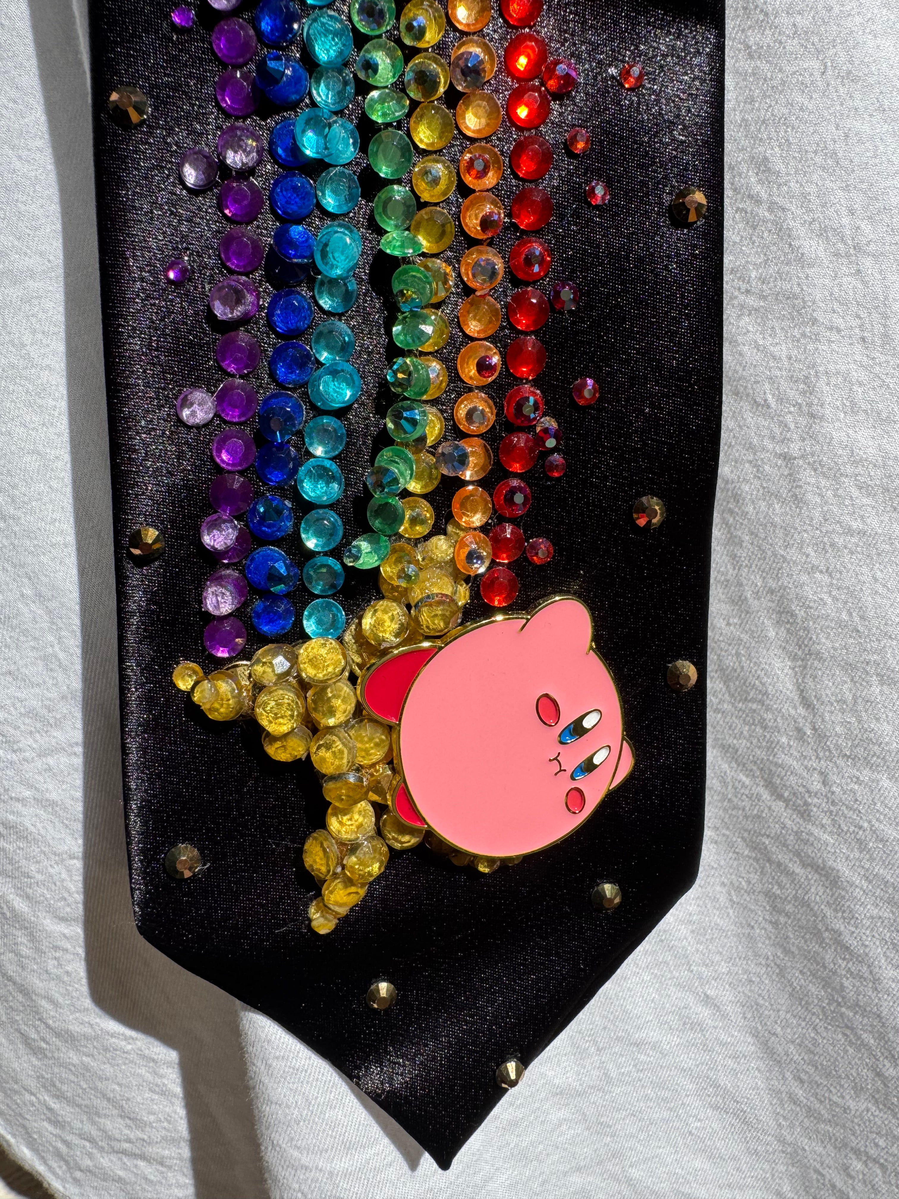 Black Silk Kirby on Star Leaving Rainbow Stardust Road Behind Tie