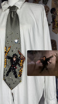 Light Green Michael Jackson Holding onto Trees Singing In Earth Song Music Video Tie