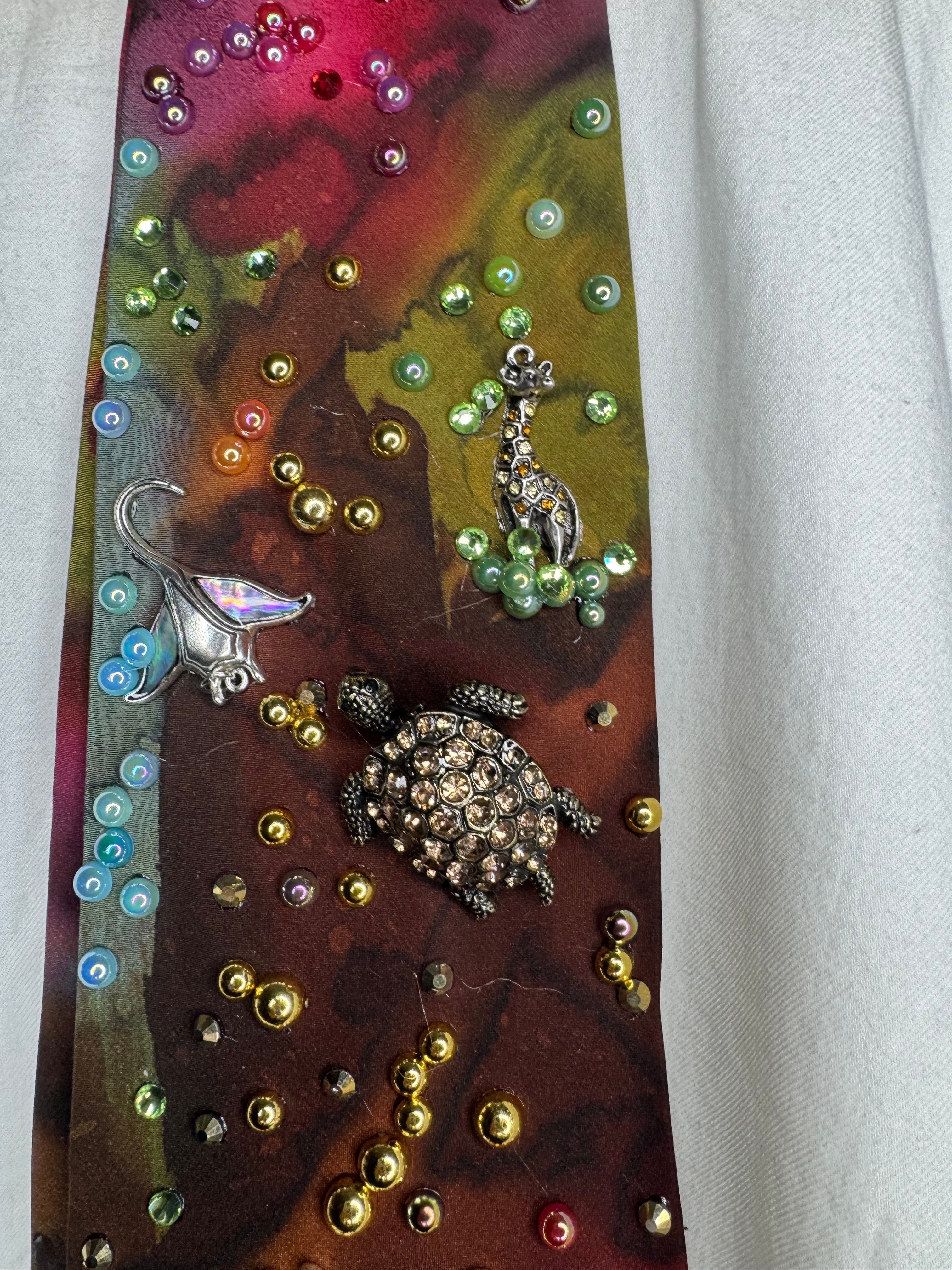 Tropical Marbled Ocean Floor and Tropics Nature Royalty Tie