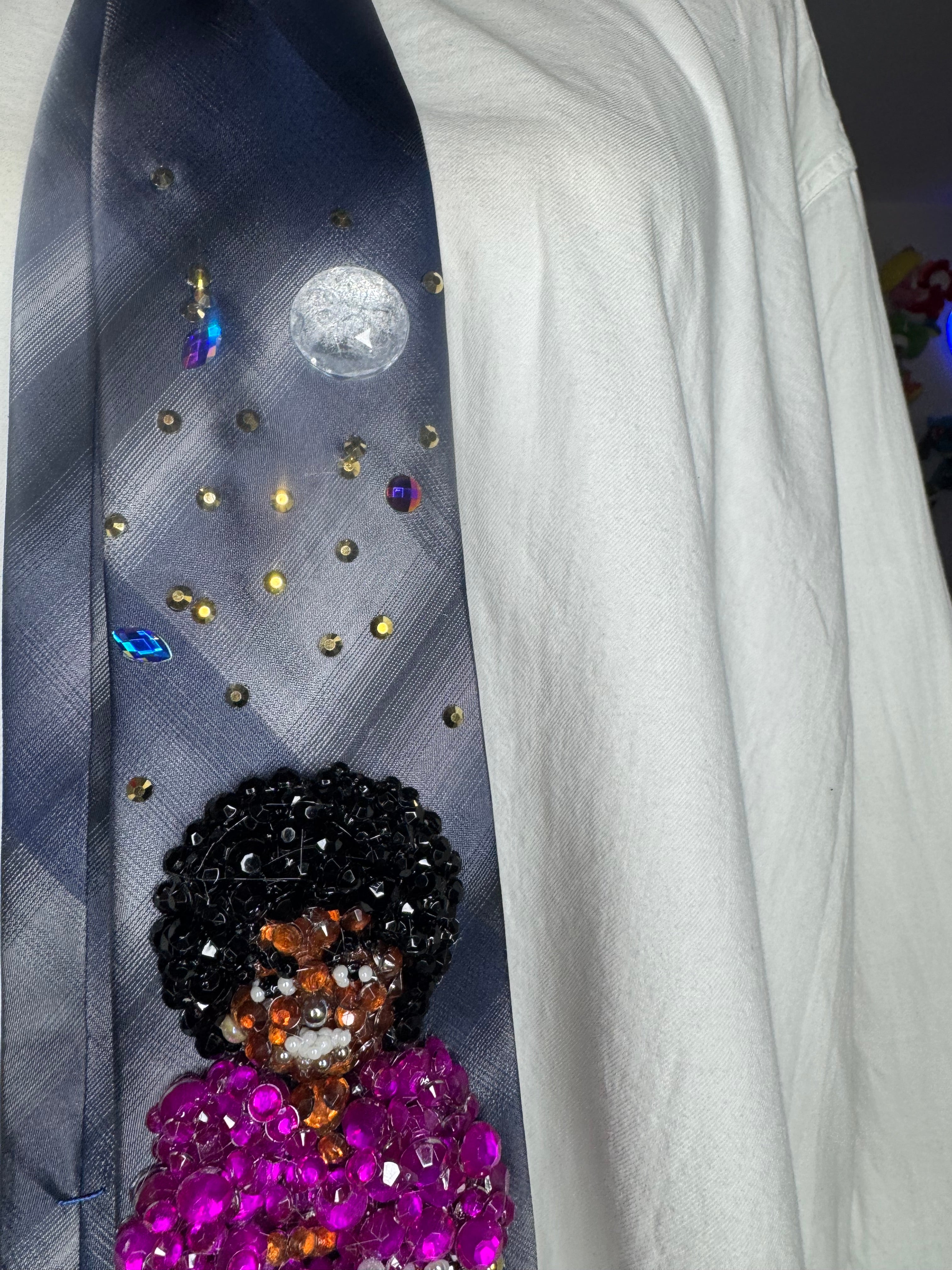 Navy Blue Young Michael Jackson Pink Polo Photoshoot Jackson 5 Tie