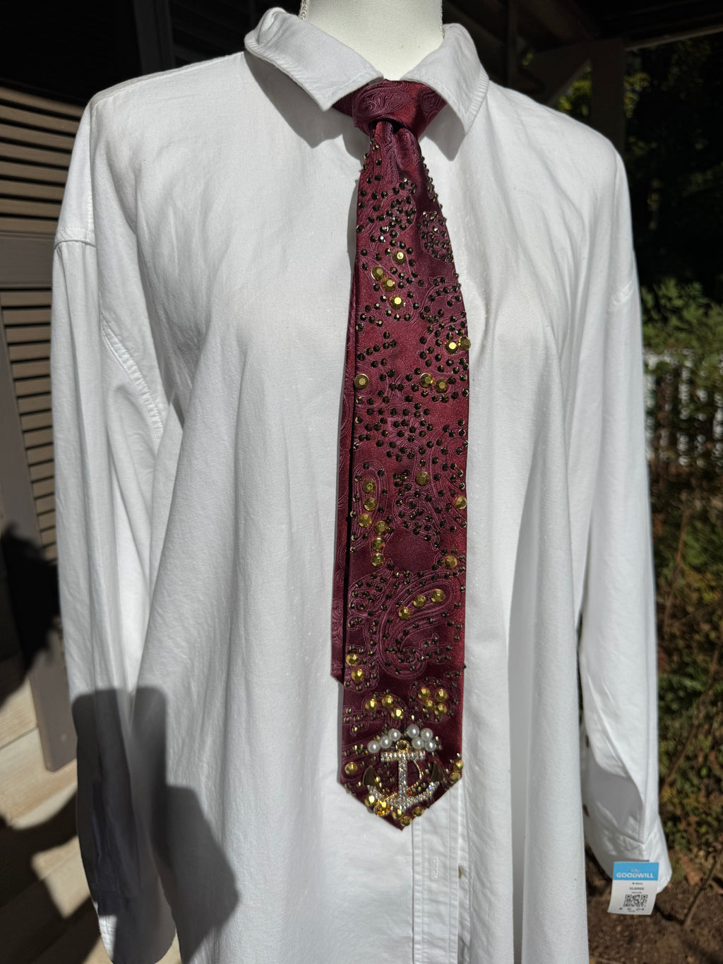 Red Paisley Silk Anchored Nautical High Class Royalty Tie