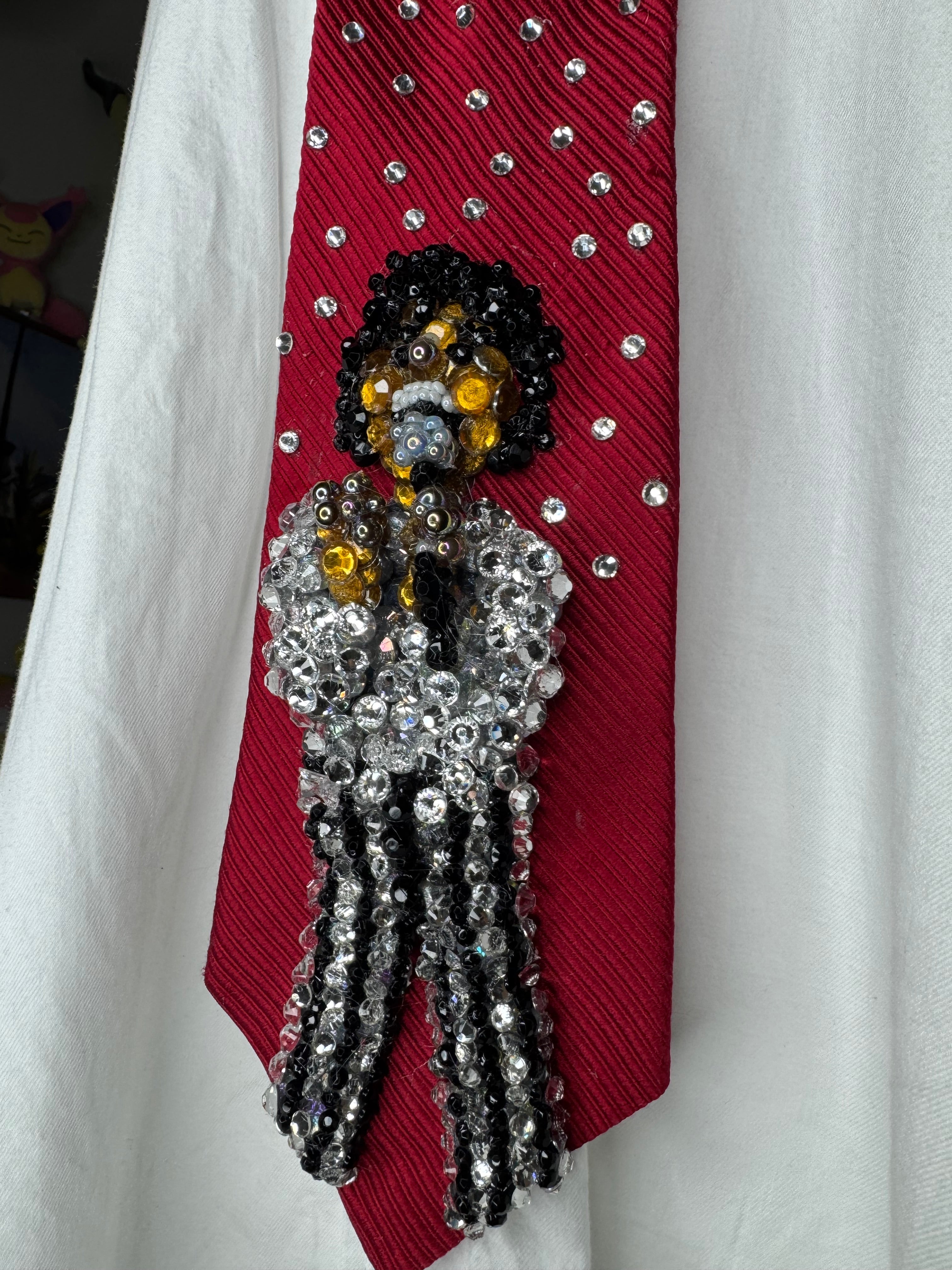 Red Michael Jackson Singing Happily In Rock With You Music Video Tie