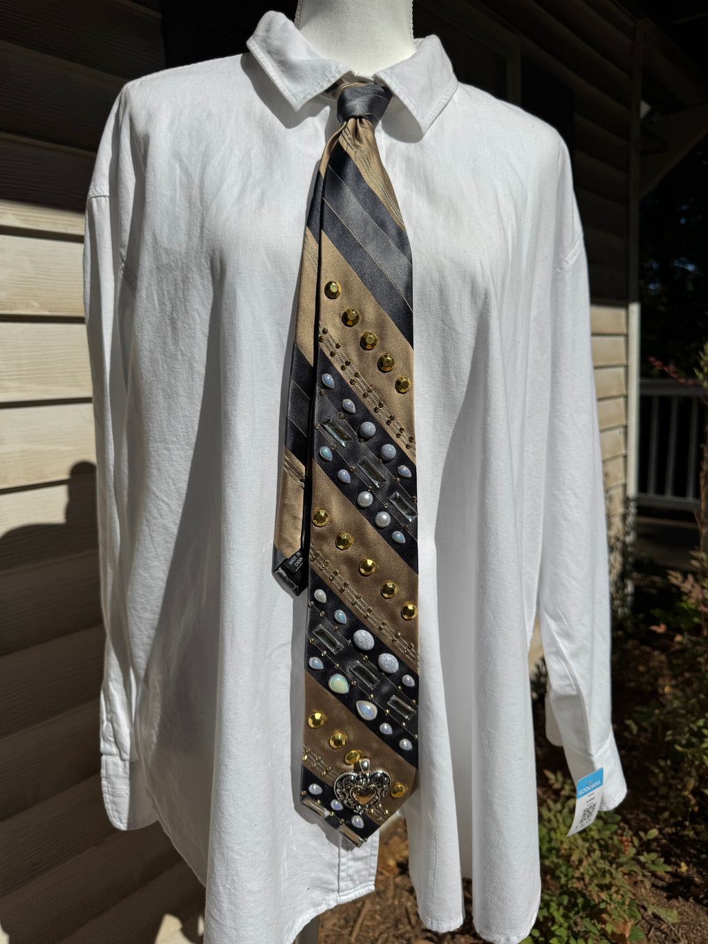 Brown and Grey Striped High Class Royalty Tie